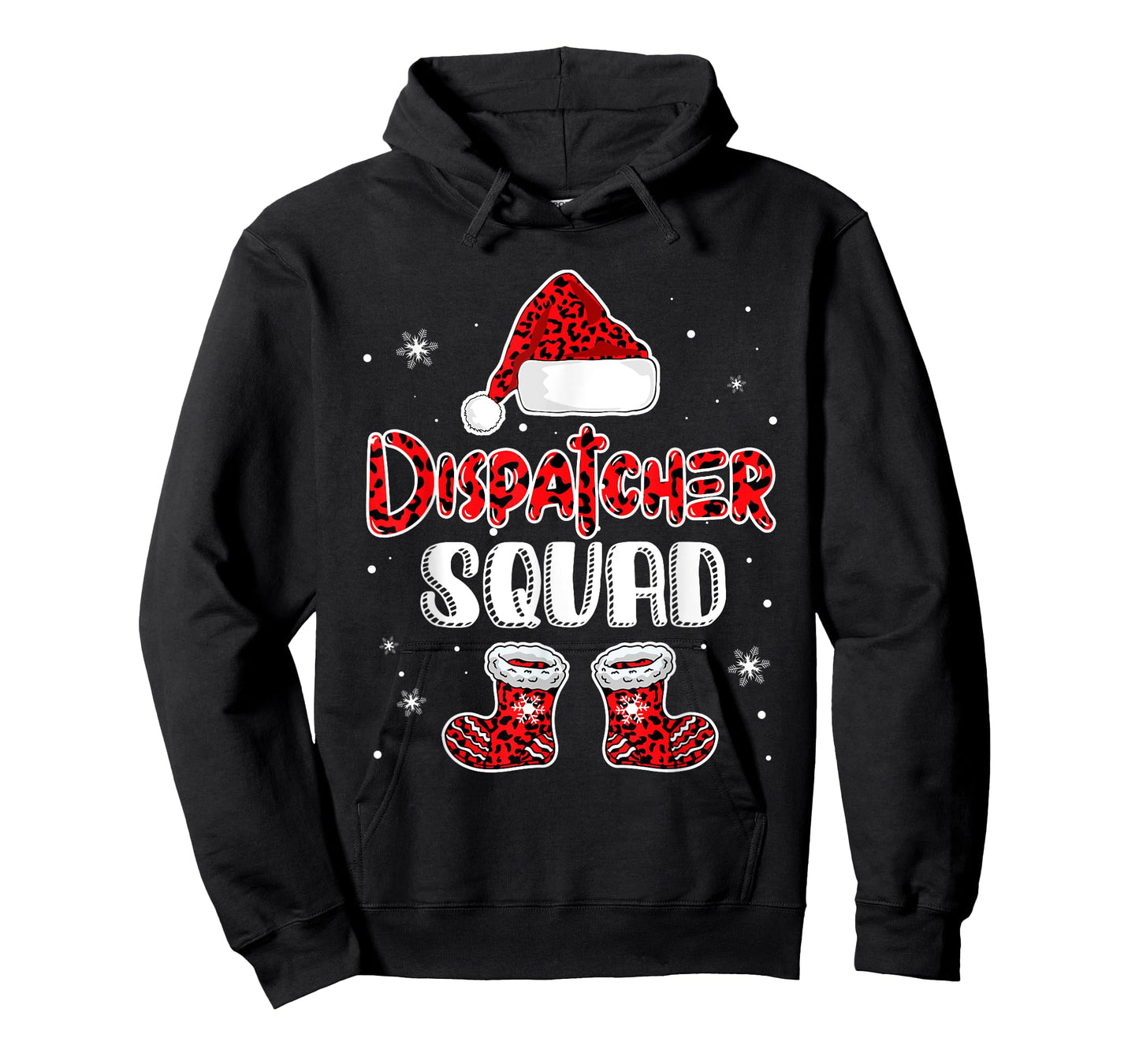 Dispatcher Squad Leopard Santa's Hat Christmas Dispatcher T-Shirt