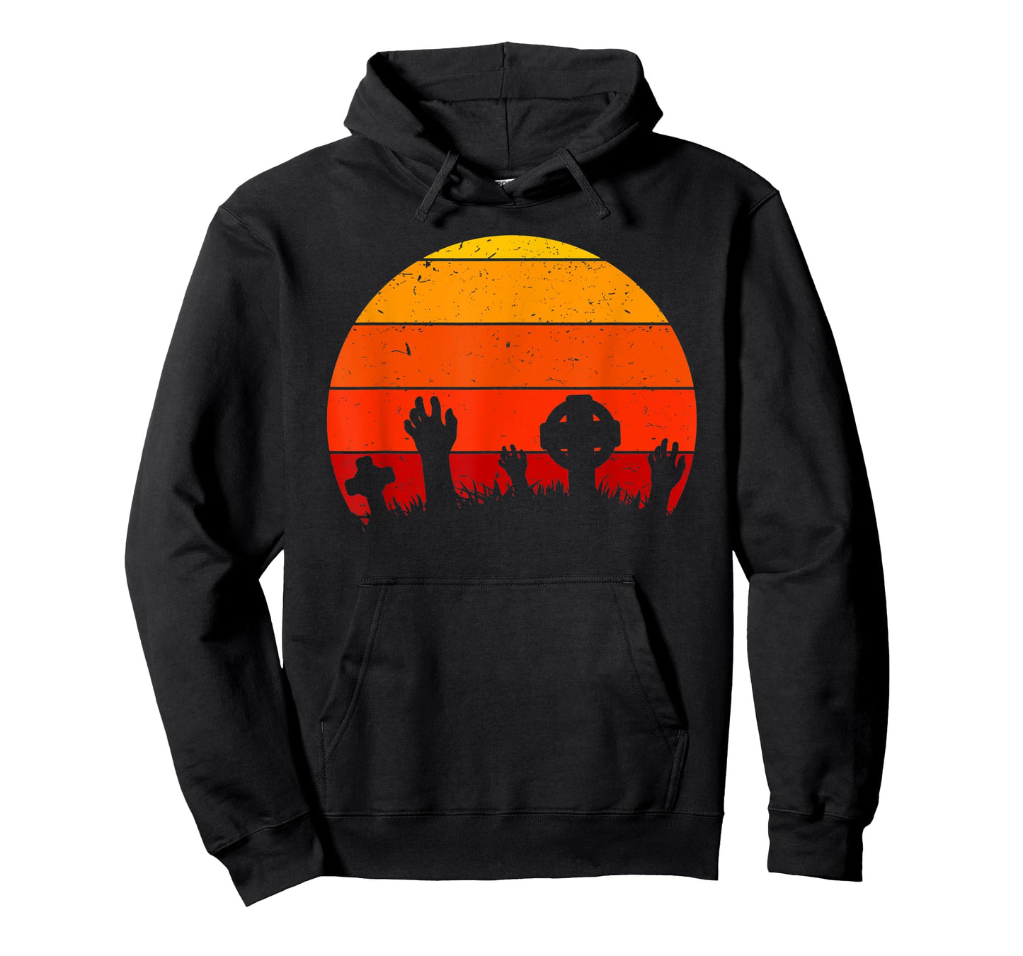 Vintage Retro Sunset Halloween Cemetery, Halloween Costume T-Shirt