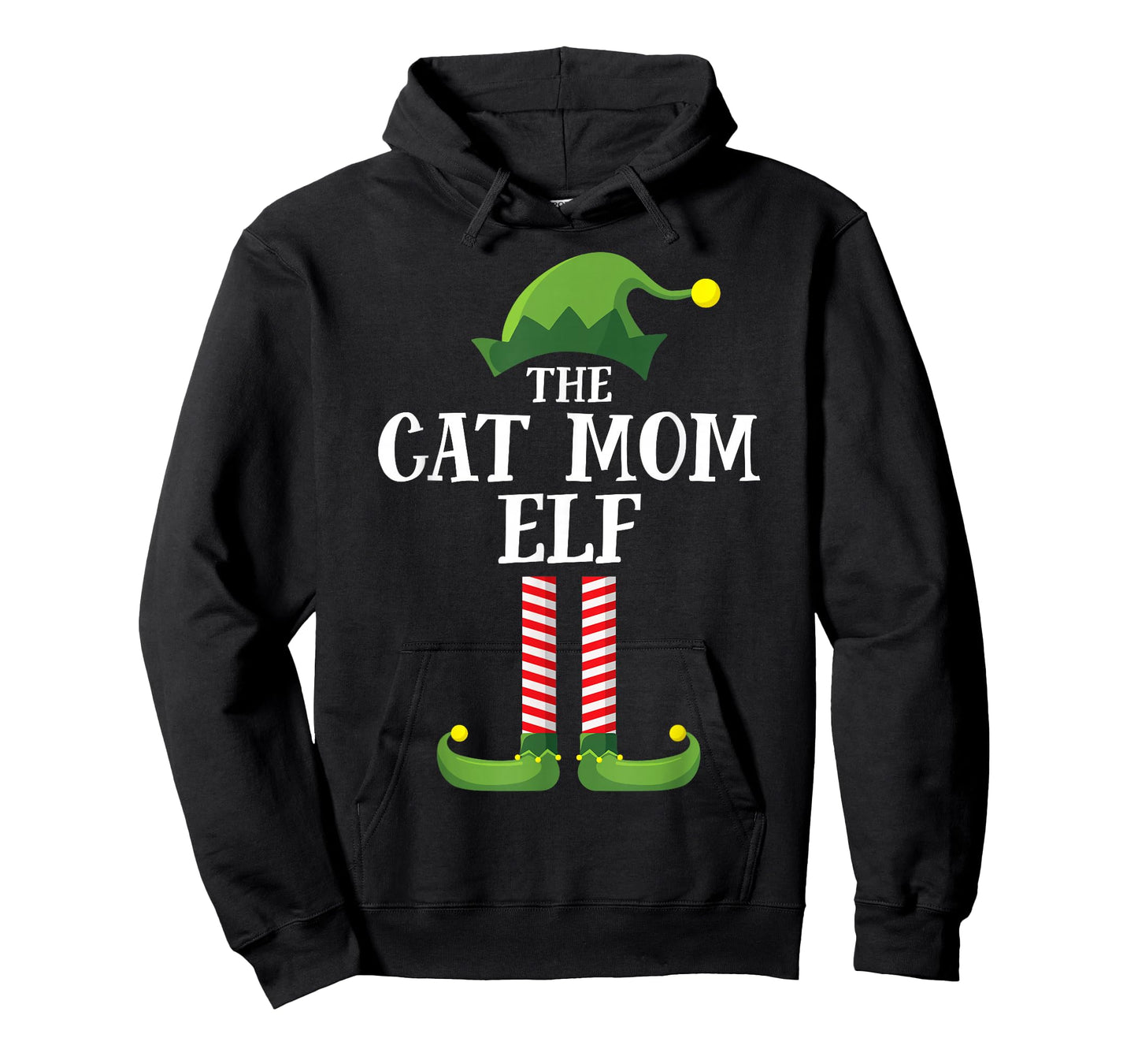Cat Mom Elf Matching Family Group Christmas Party Pyjamas T-Shirt for Men Women Kids