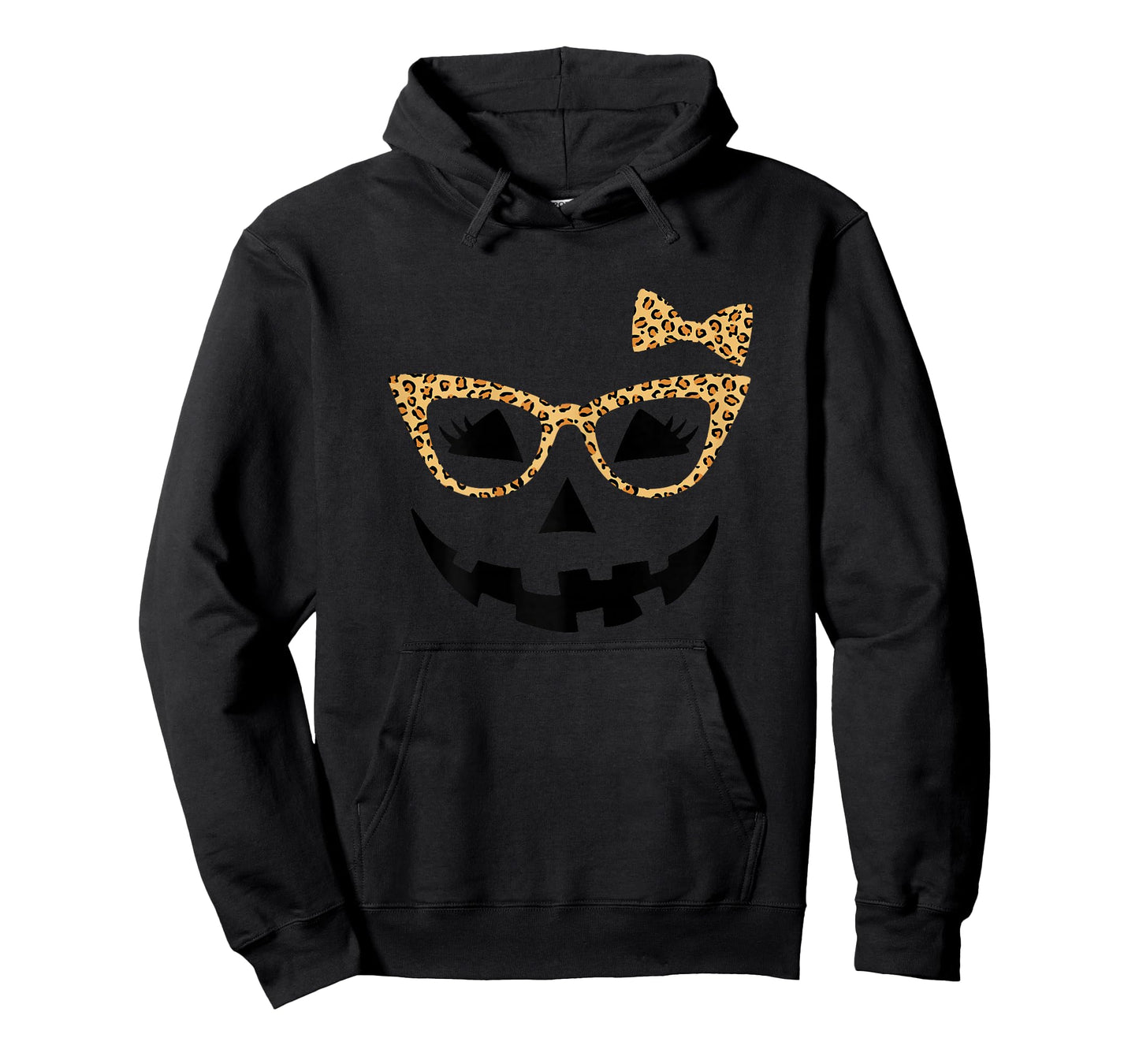 Pumpkin Leopard Glasses Jack O Lantern Halloween Women Girls T-Shirt