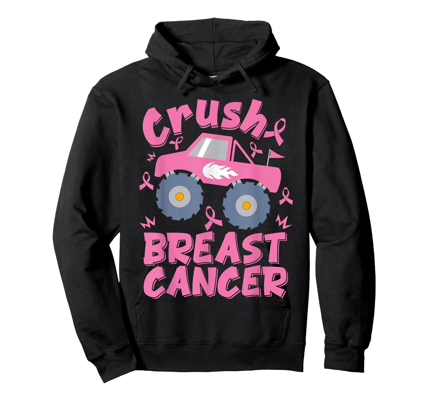 Crush Breast Cancer Monster Truck Kids Toddler Boys T-Shirt