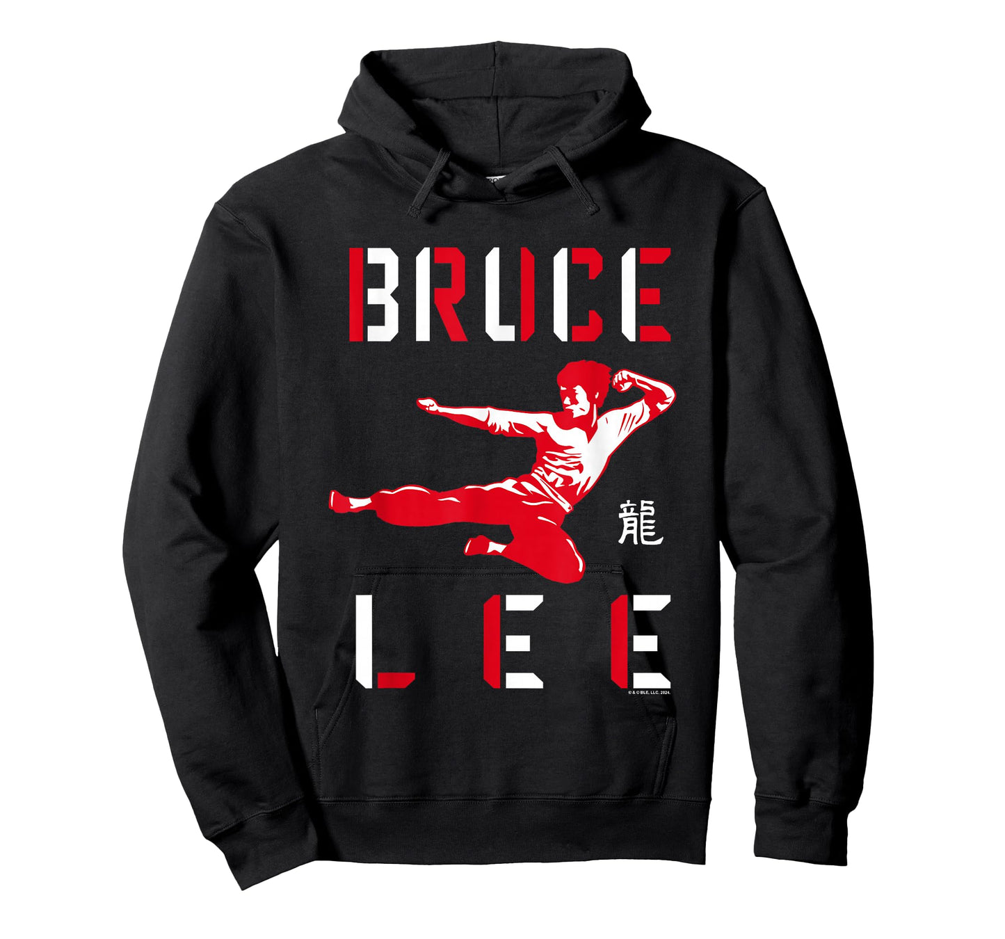 Bruce Lee Flying Kick Shadowed Face Shot T-Shirt