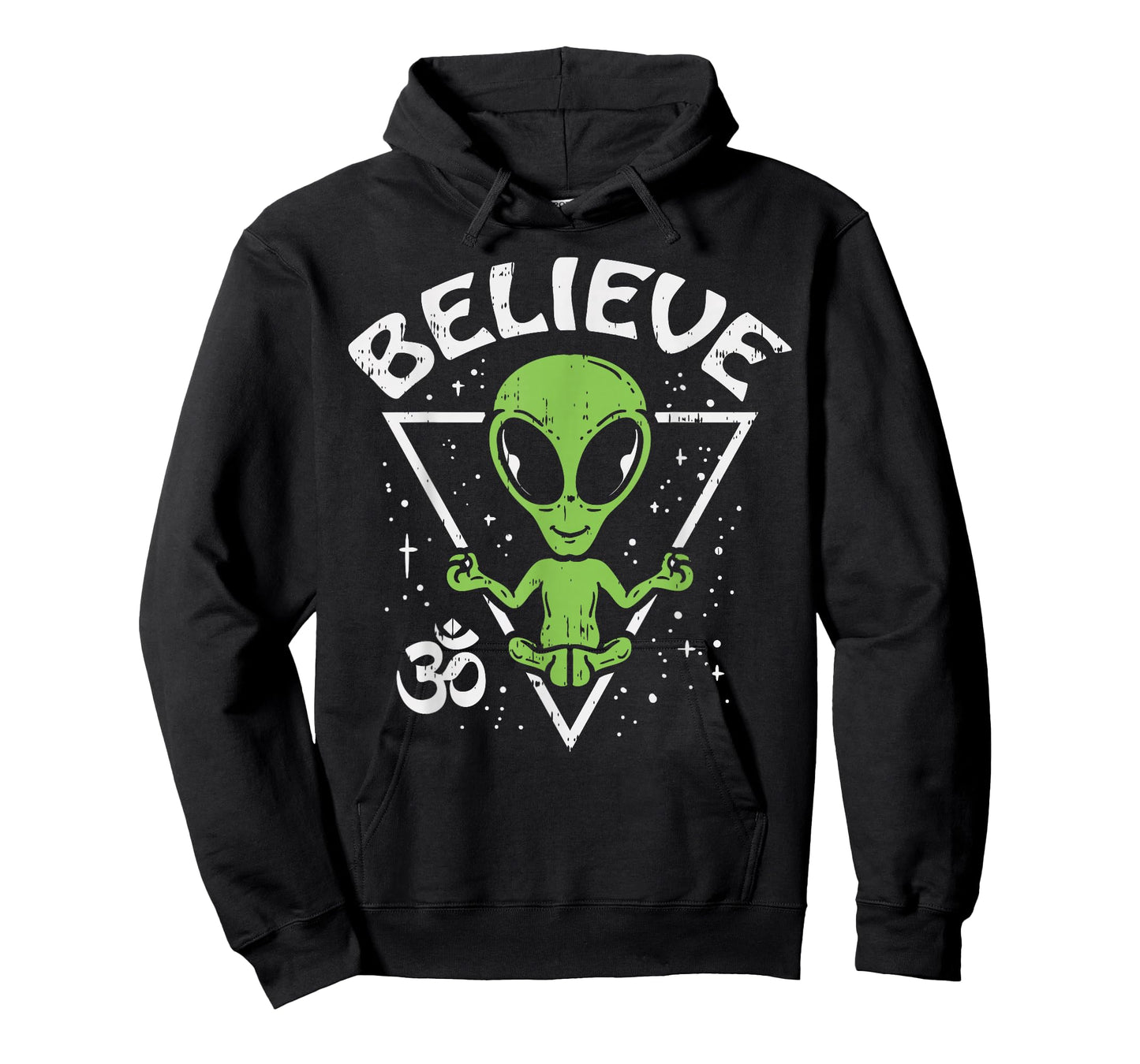 Meditating Alien Believe Zen Inner Peace ET Ufo Yoga Om T-Shirt