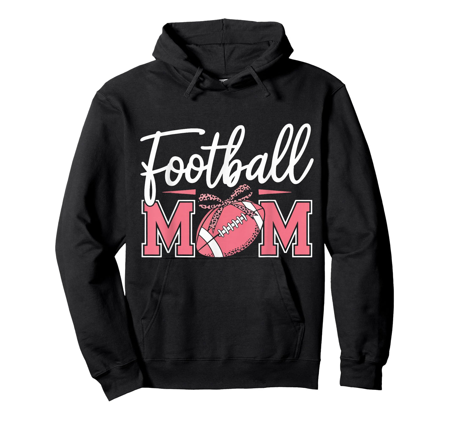 Football Mom Breast Cancer Awareness Pink Ribbon Leopard Mom T-Shirt