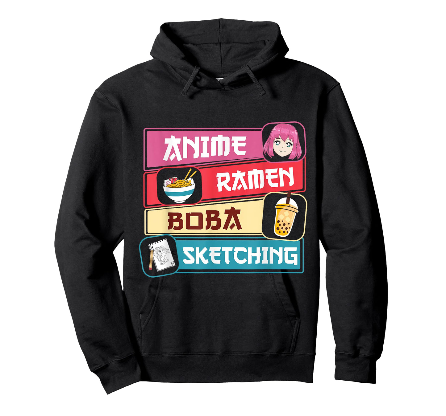 Anime Ramen Boba Sketching Otaku Kawaii Anime Lover T-Shirt