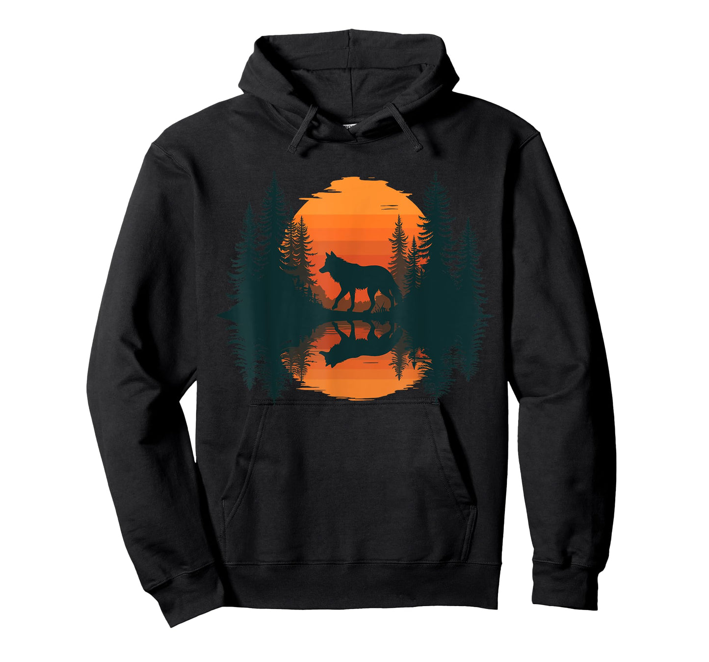Graphic Tee Wolf Reflection Forest Nature Wildlife Outdoor T-Shirt
