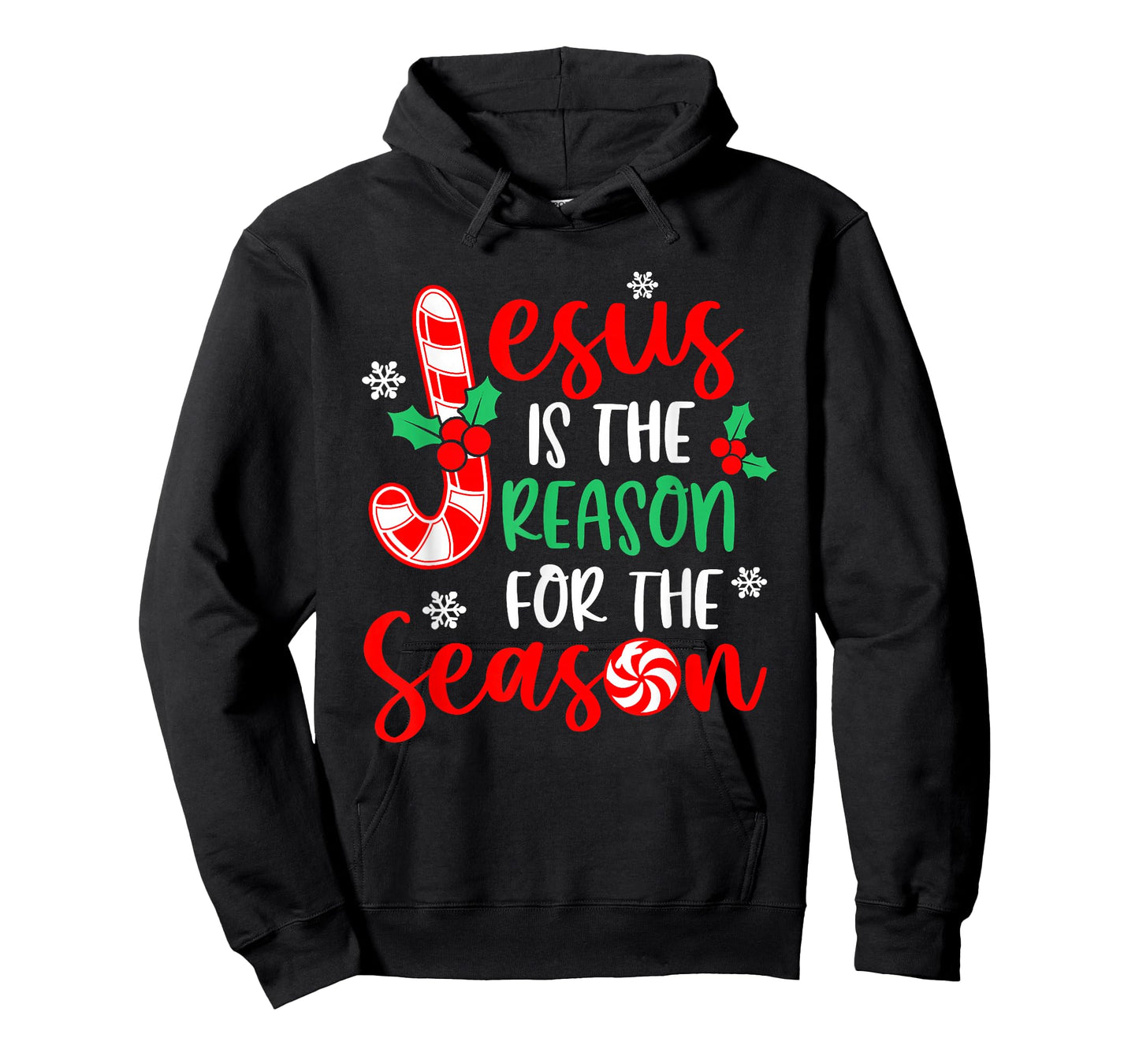Jesus is The Reason for The Season Christmas Xmas Candy Cane T-Shirt