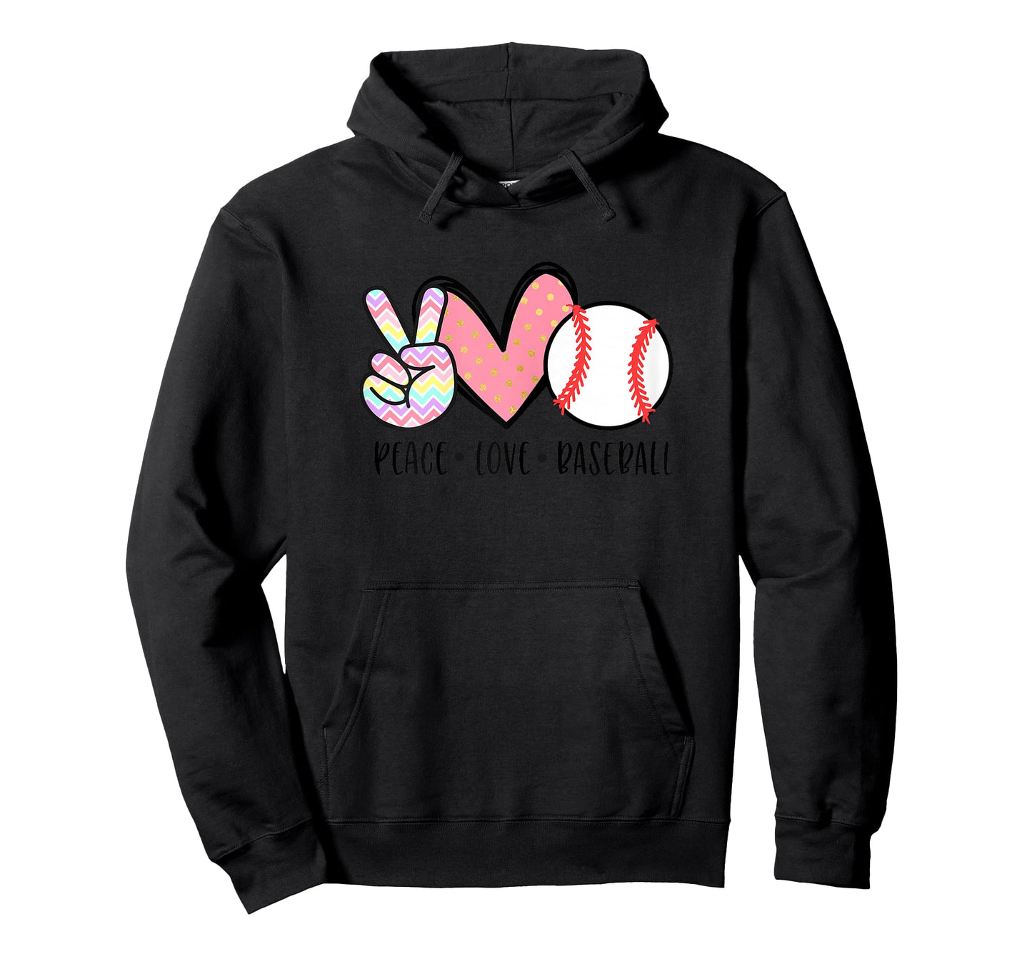 Peace Love Baseball Funny for Girls Teens Mom Women T-Shirt