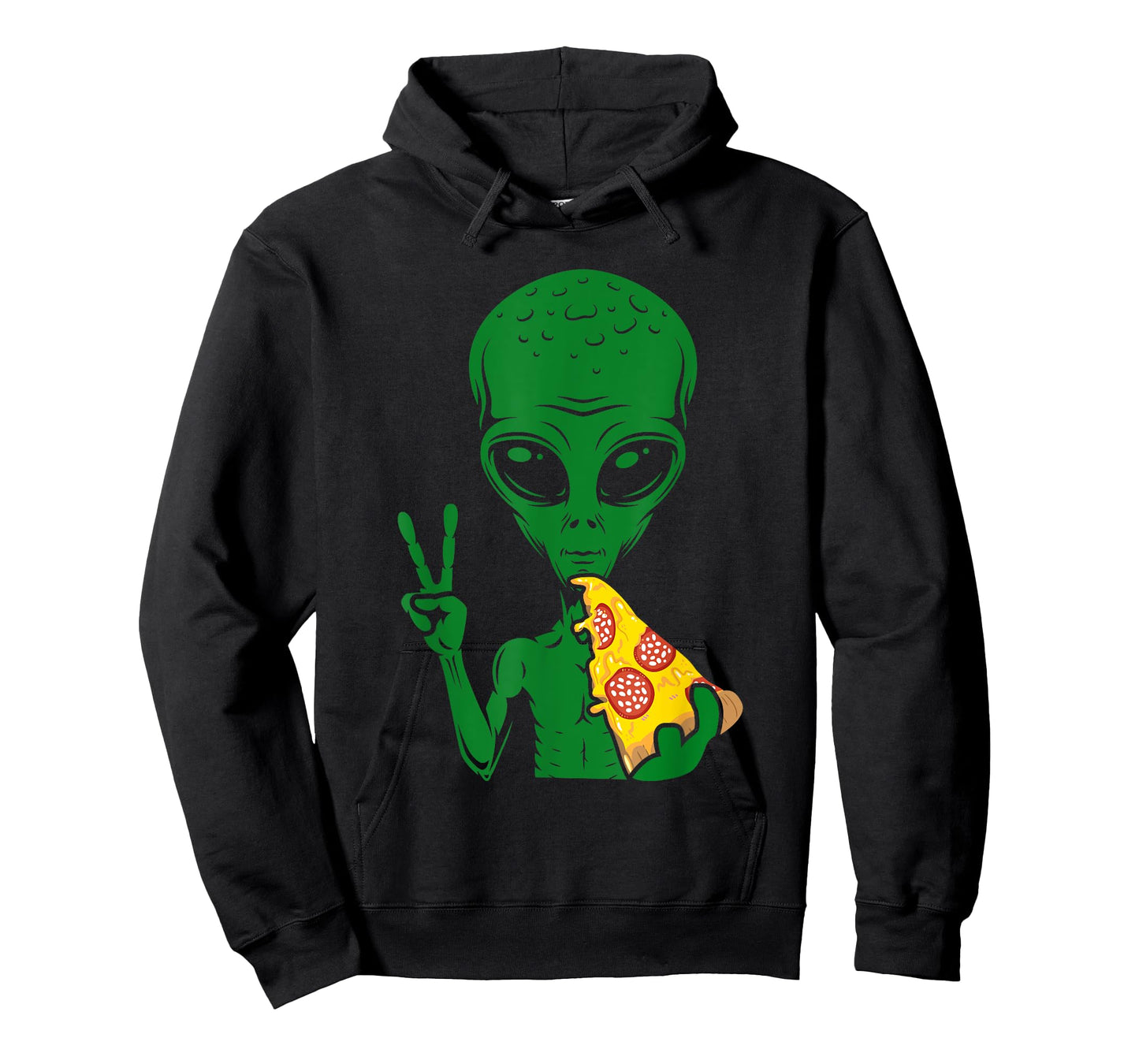 Funny Alien Head Eating Pizza UFO Extraterrestrial T-Shirt