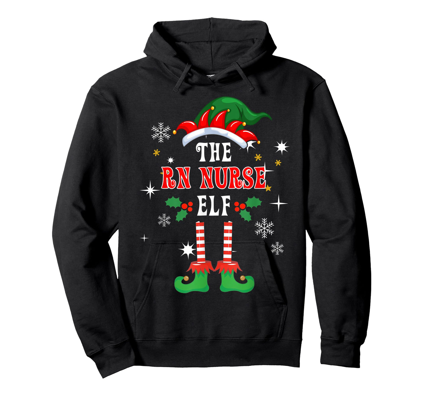 RN Nurse Elf Christmas Winter Holiday Family Matching Pajama T-Shirt