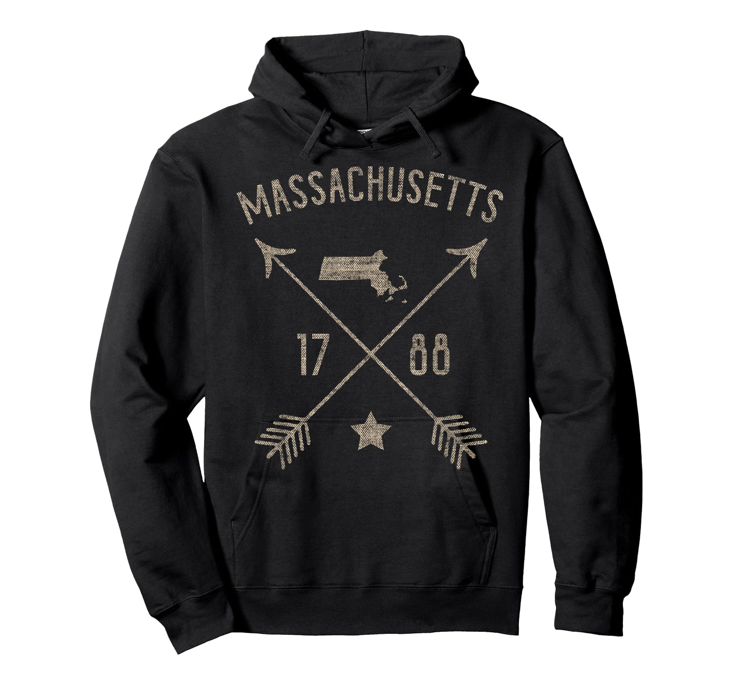 Vintage Massachusetts Distressed Home State Map Boho Arrows T-Shirt