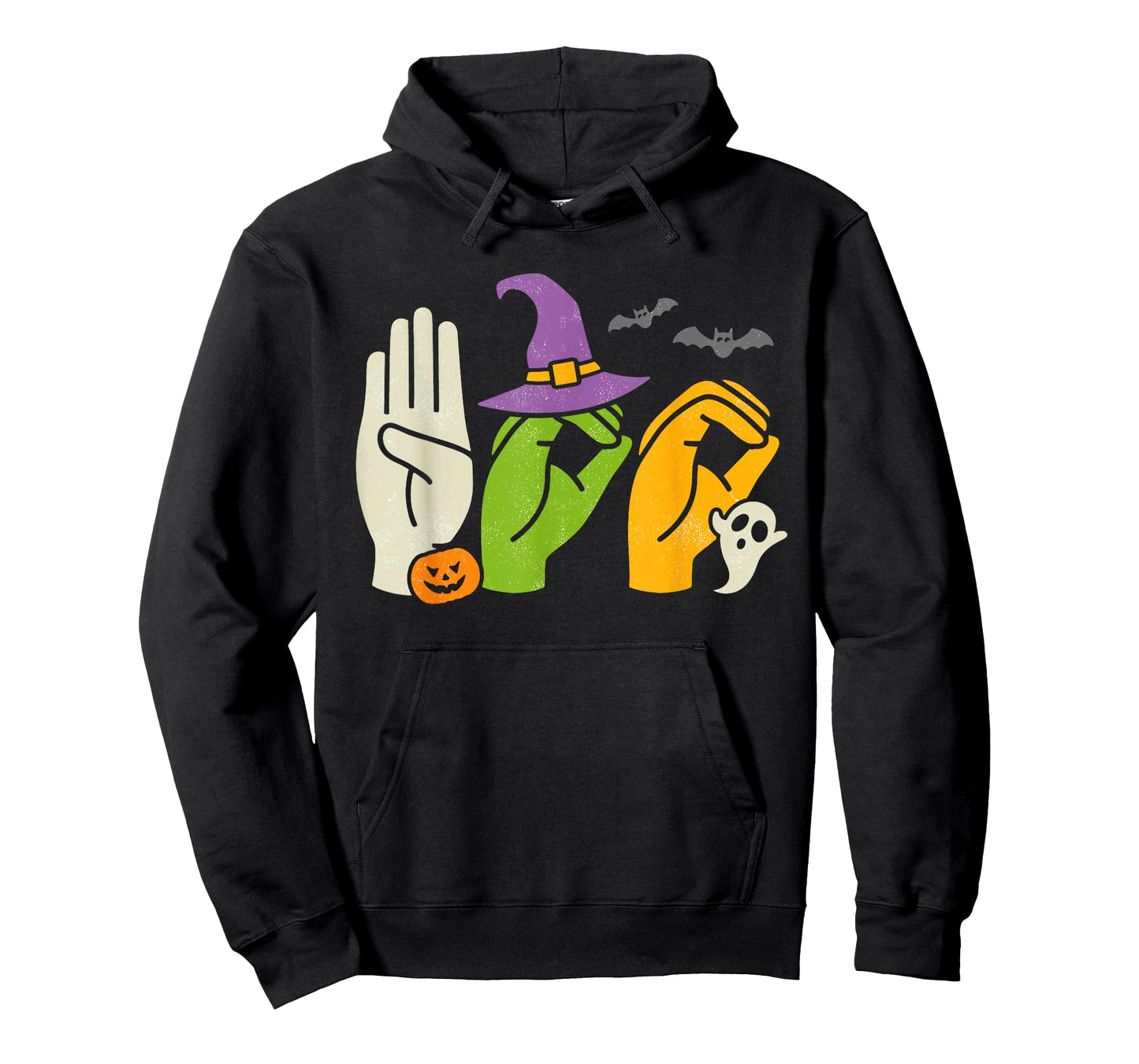 Boo Hands American Sign Language Pride ASL Halloween Witch T-Shirt