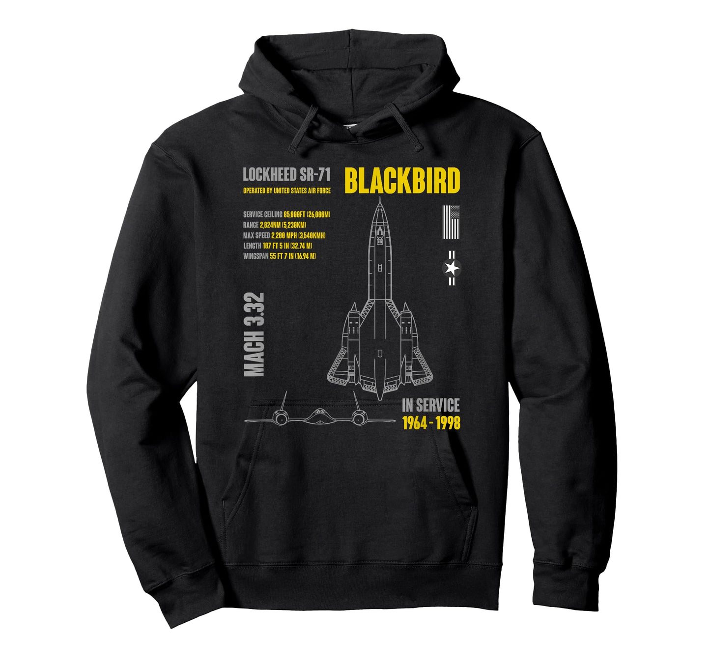 Military Aircraft Lockheed SR-71 Blackbird USAF T-Shirt