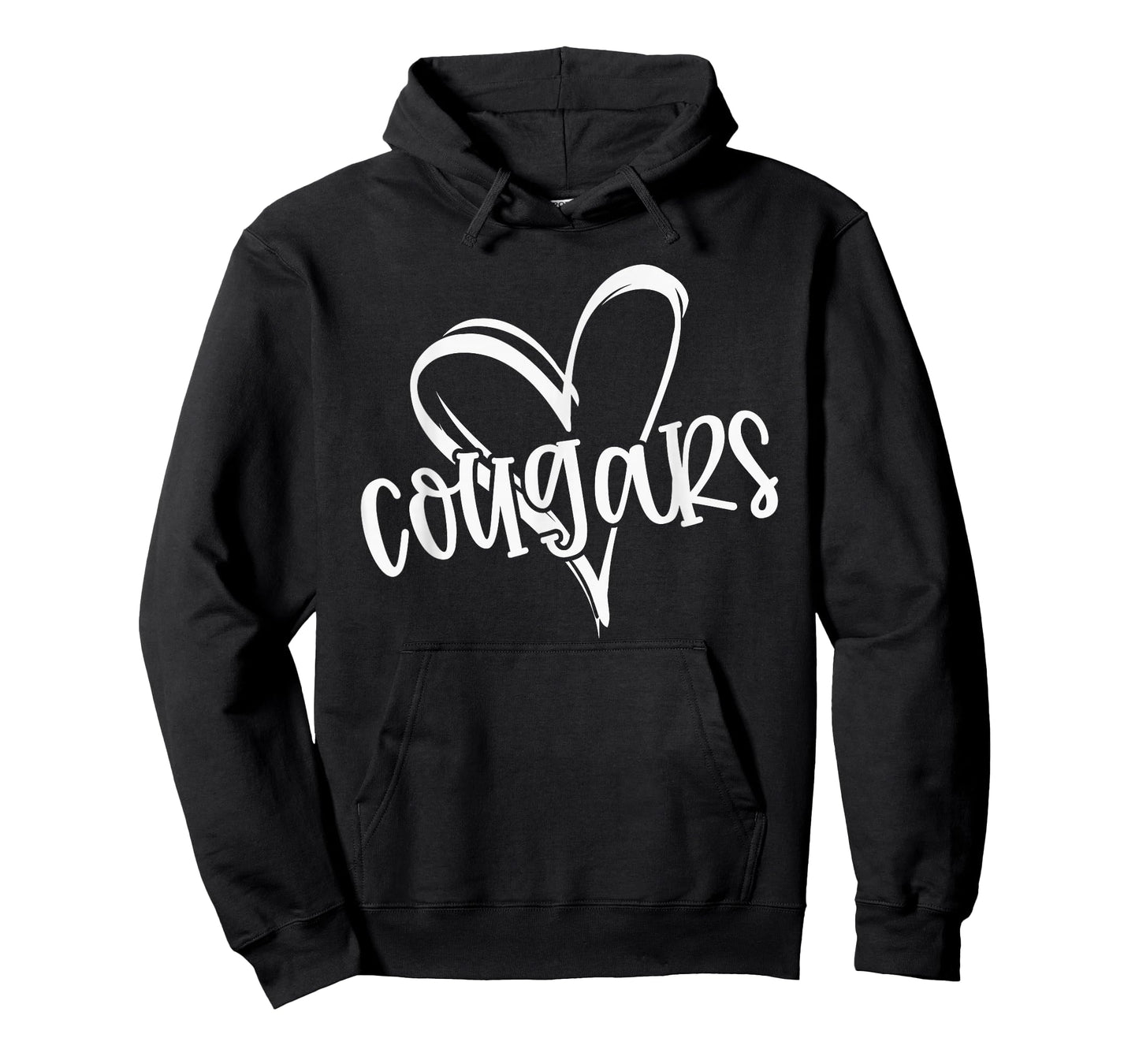 Cougars School Sports Fan Team Spirit Heart T-Shirt