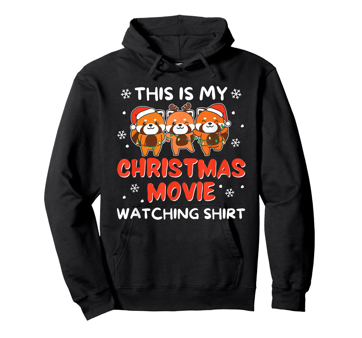 Red Panda Christmas Movie Watching T-Shirt