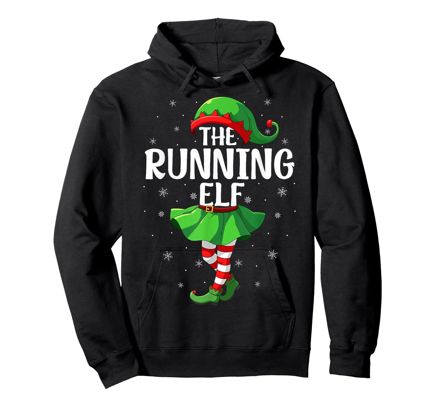 Running Elf Christmas Girls Women Elf Squad Xmas Family T-Shirt