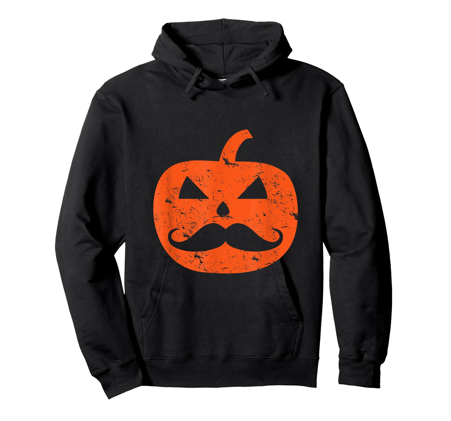 Jack O Lantern Mustache Pumpkin Vintage Distressed Halloween T-Shirt