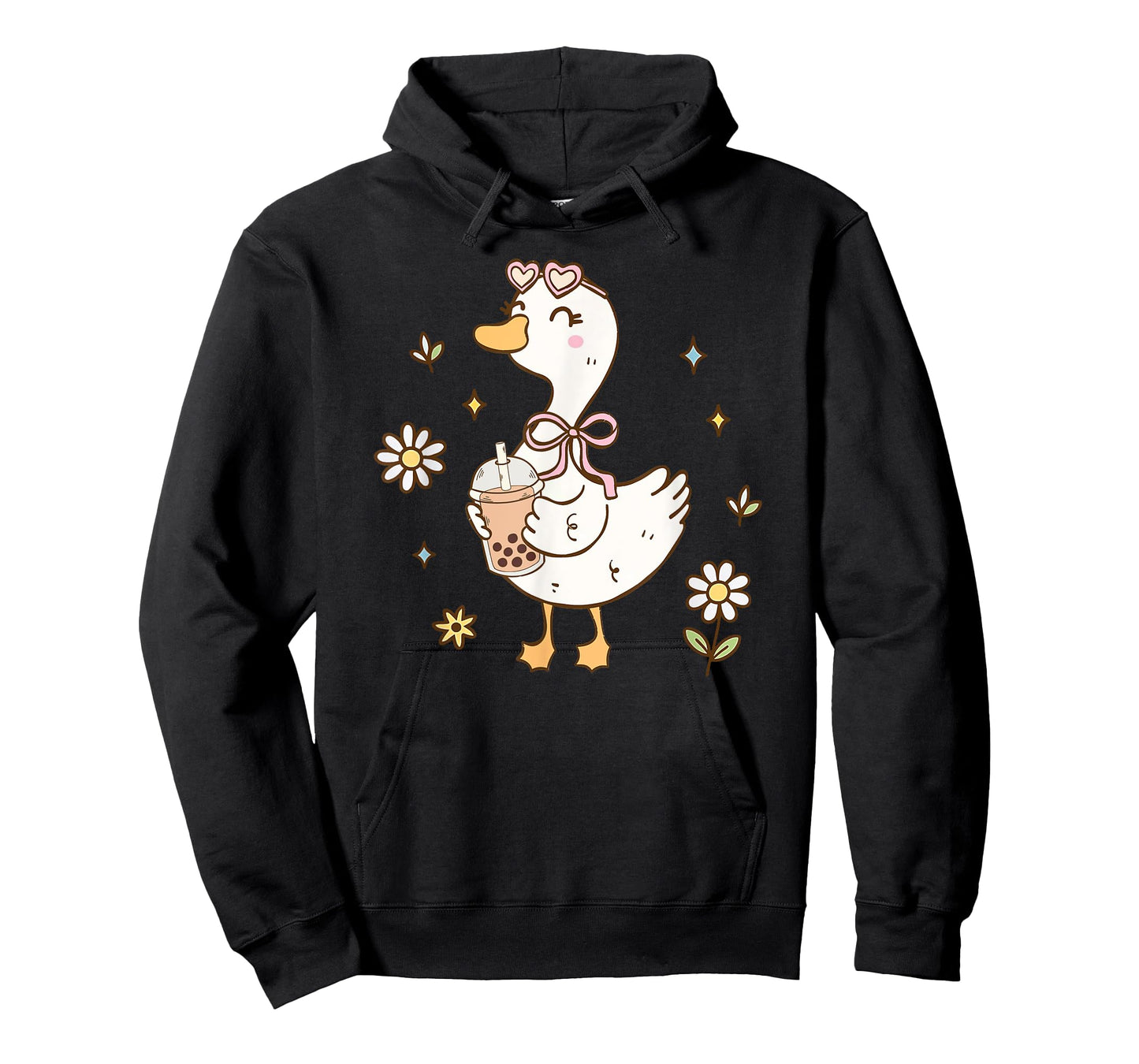 Funny Silly Goose Bubble Boba Tea Anime Cute Kawaii Goose T-Shirt