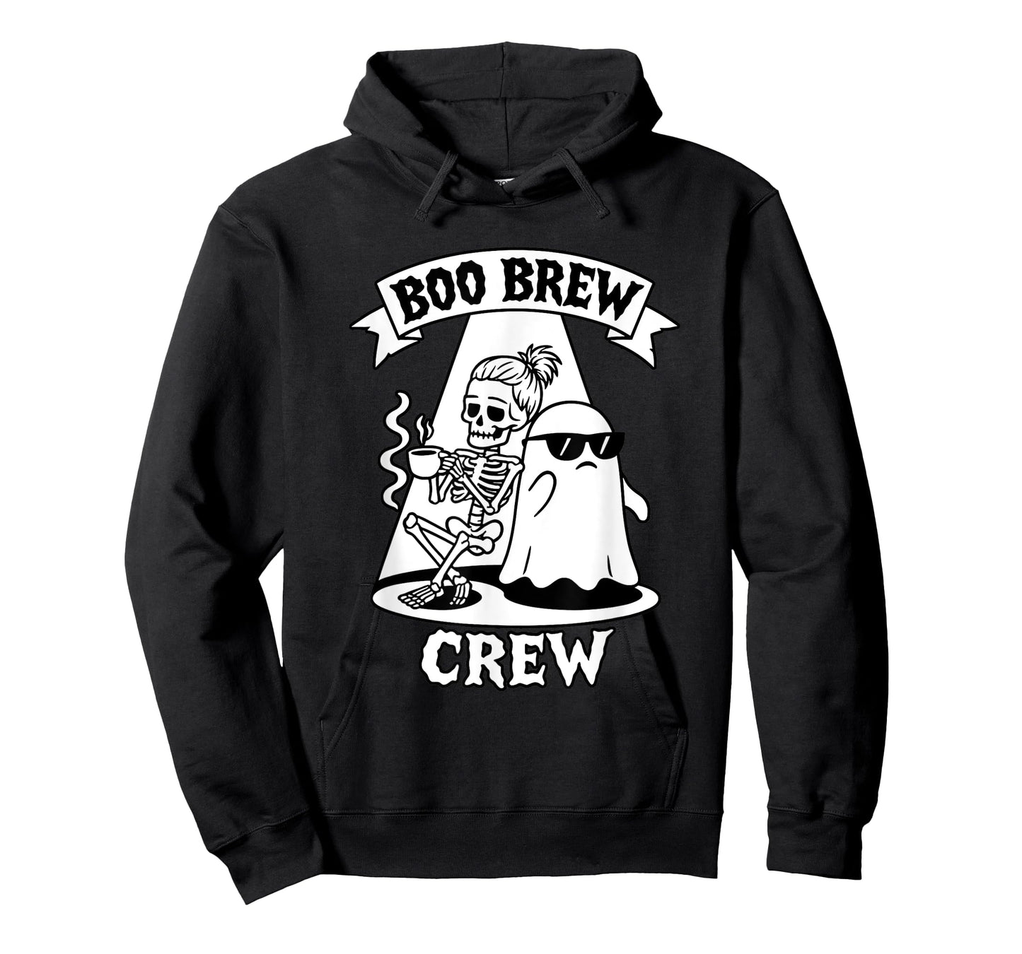 Boo Brew Crew Skeleton Ghost Halloween Coffee Lovers T-Shirt