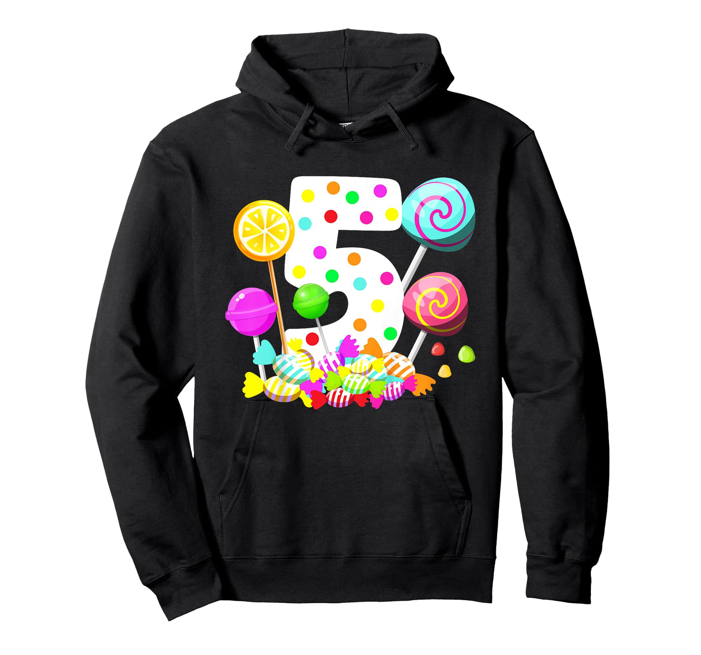 Kids 5th Candy Birthday Party Five Year Old Girl Candy T-Shirt