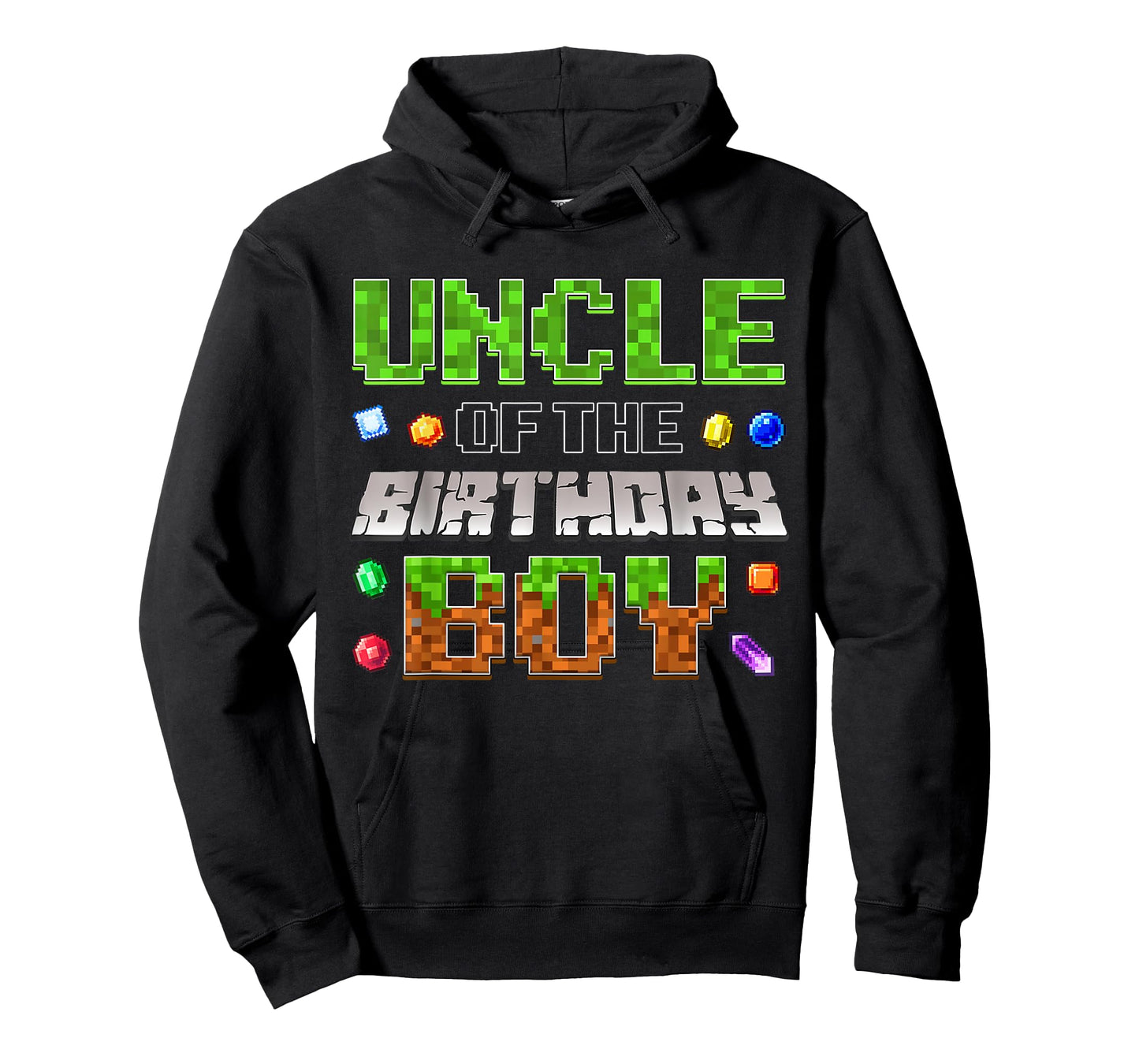 Uncle Of The Birthday Boy Game Pixel Number Birthday Party T-Shirt