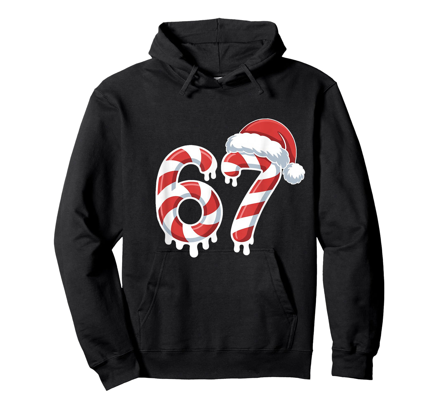 Melting Candy Cane Christmas 6 7 Meme Santa Hat Holiday T-Shirt