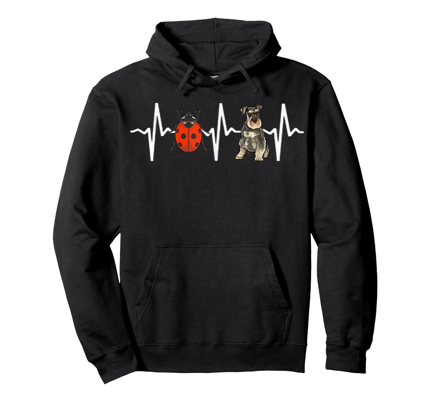 Red Ladybug Miniature Schnauzer Heartbeat Dog Lover T-Shirt