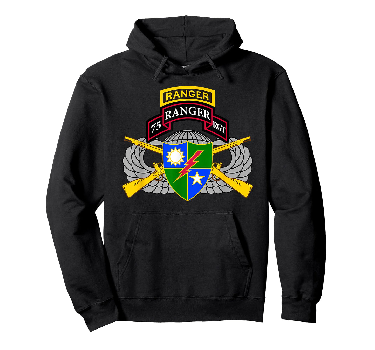 US Army Ranger - 75th Scroll, Tab, Airborne Wings, Rifles T-Shirt