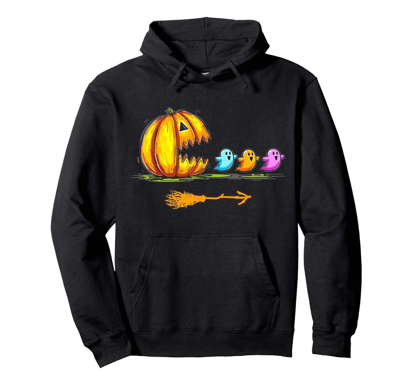 Pumpkin Eating Ghost Gamer Halloween Gaming Boys Teen Kids T-Shirt