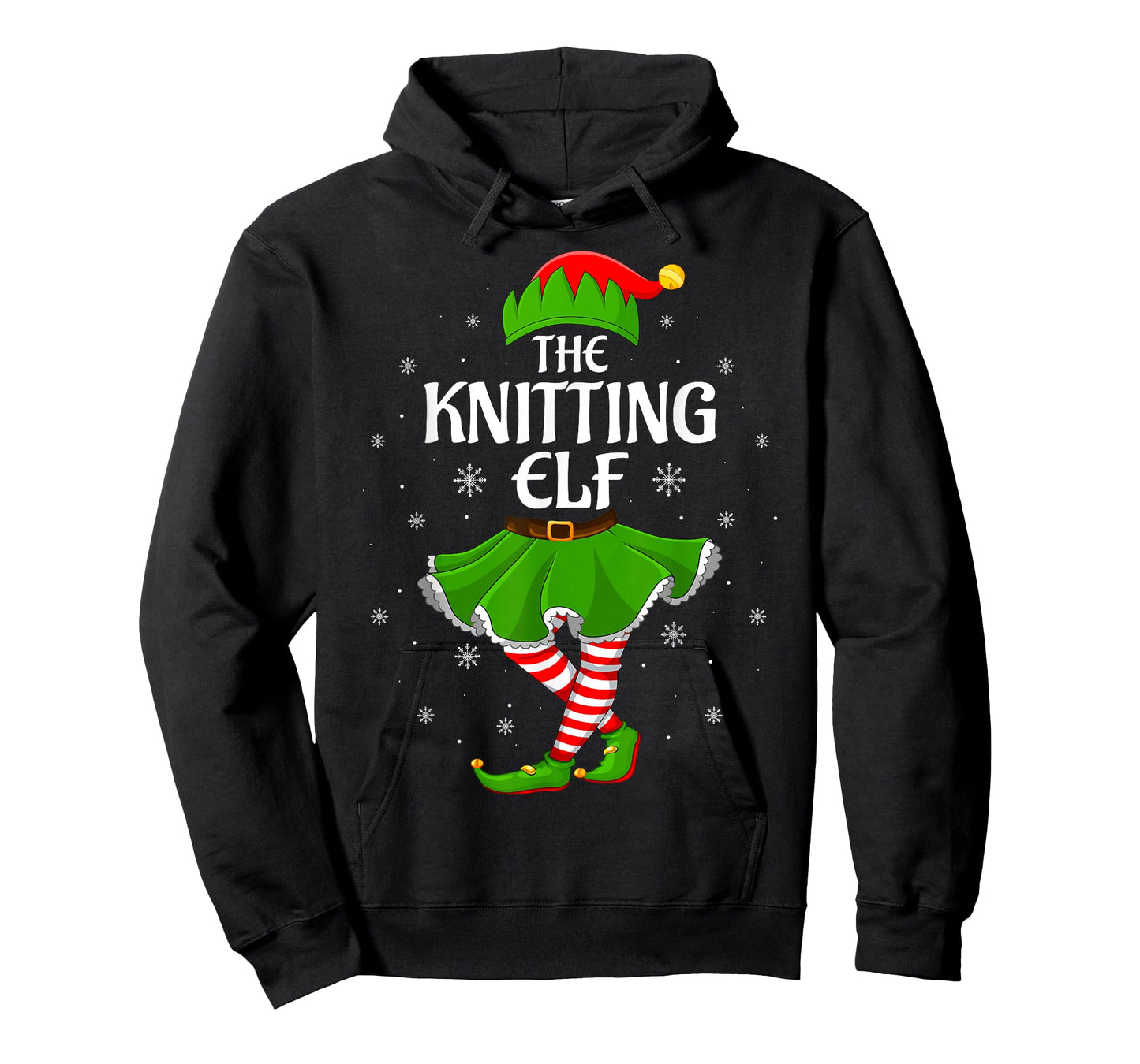Knitting Elf Christmas Family Girls Women Elf Squad Xmas T-Shirt