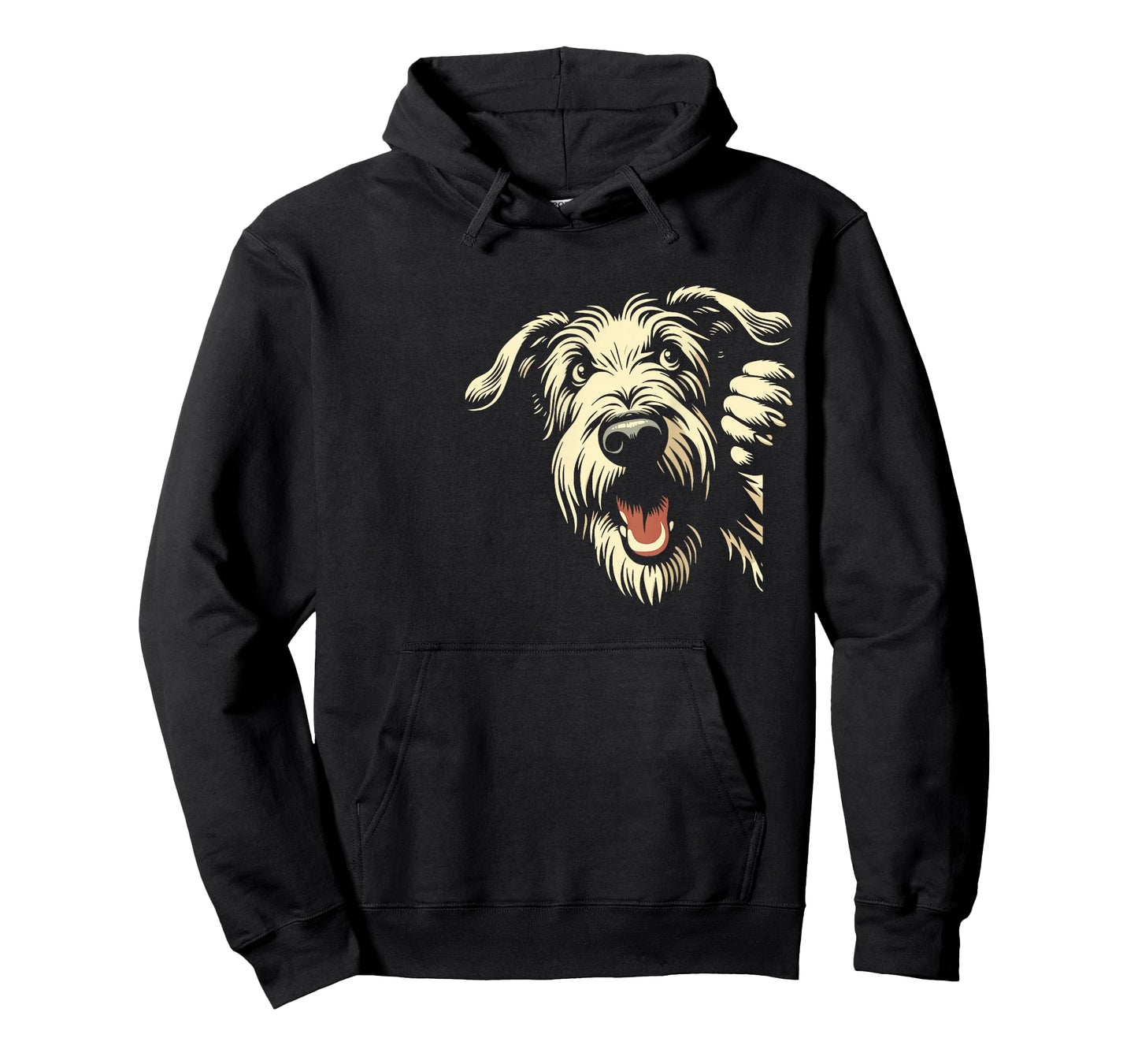 Funny Irish Wolfhound Peeking Dog Graphic Design T-Shirt