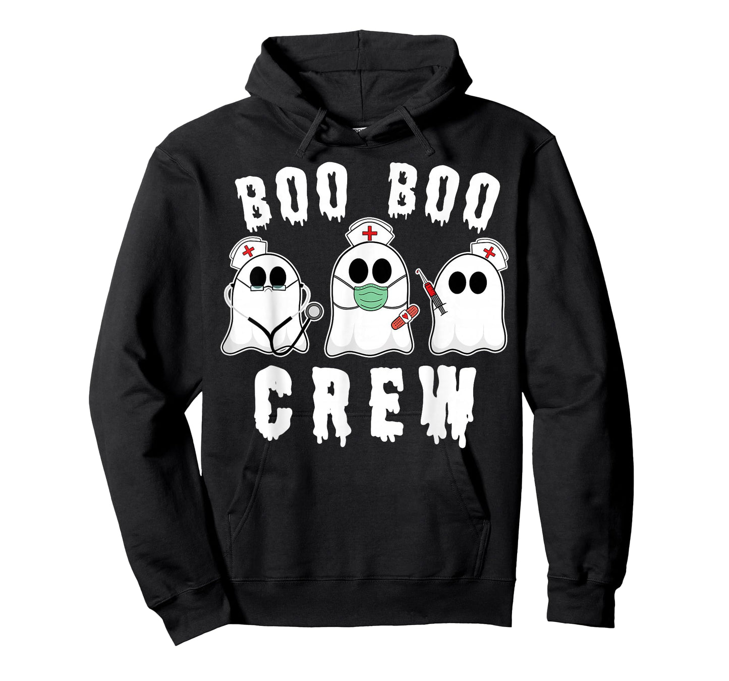 Boo Boo Crew Funny Nurse Halloween Ghost Costume T-Shirt