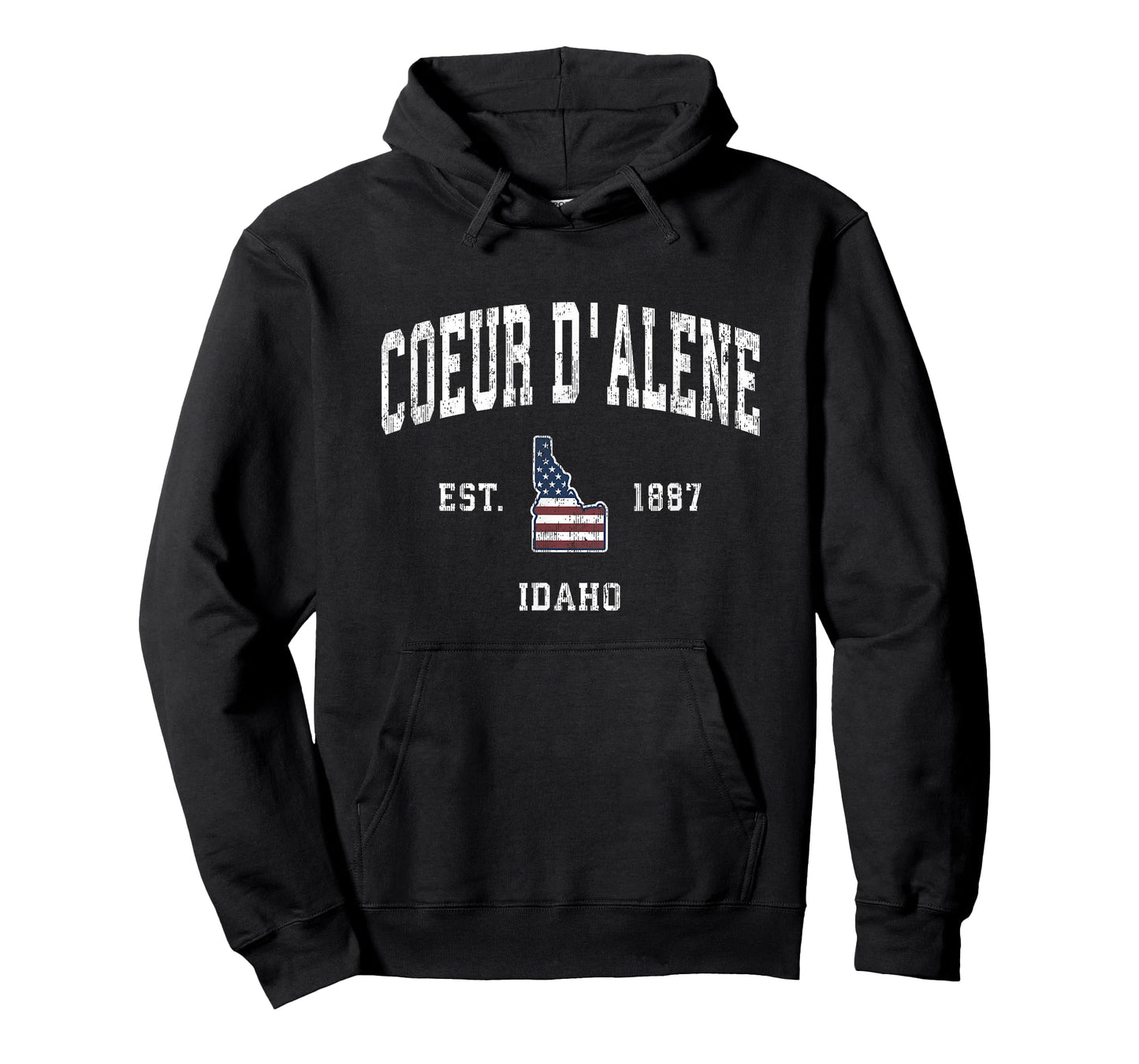 Coeur d'Alene Idaho ID Vintage American Flag Sports Design T-Shirt