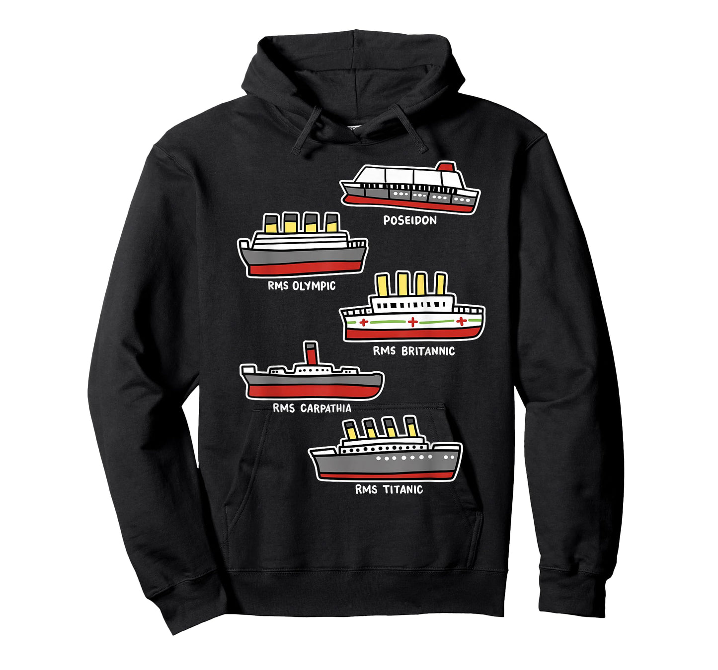 Famous Cruise Ship RMS Titanic Britanic Poseidon Carpathia T-Shirt