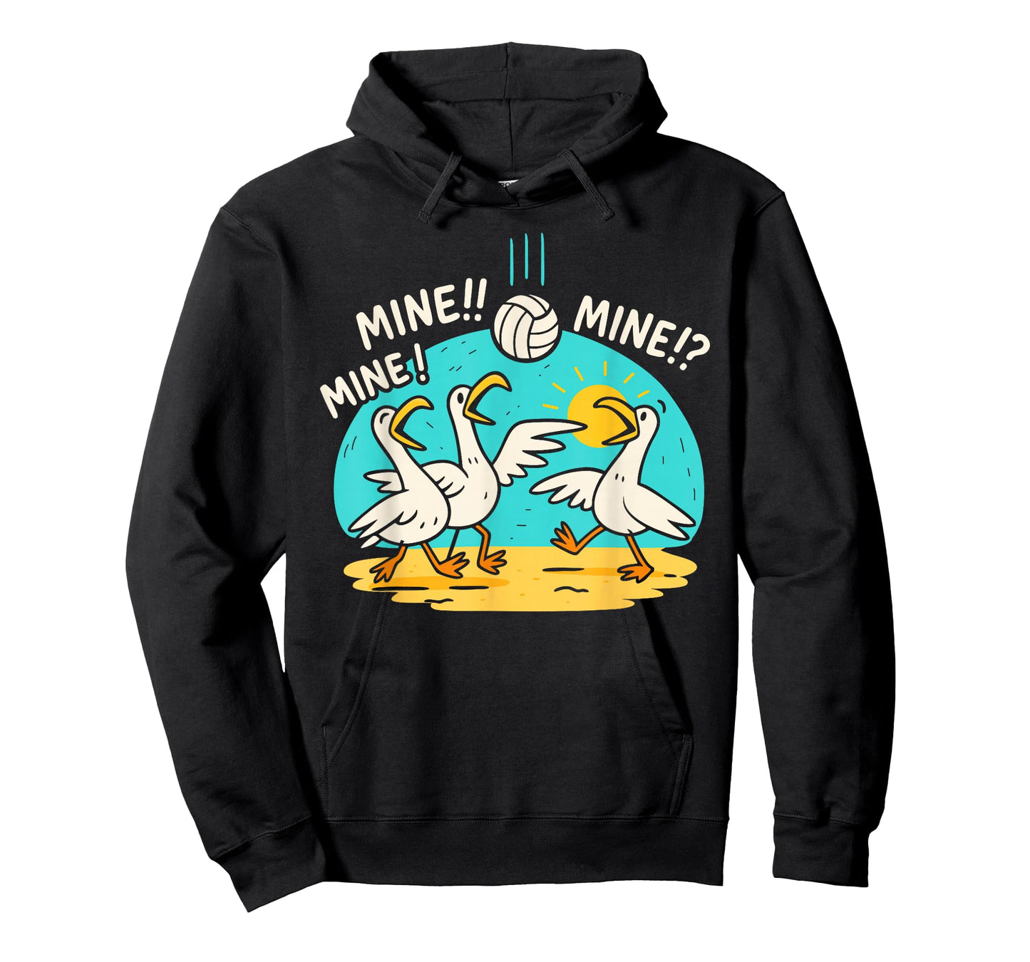 Funny Bird Playing Volleyball Mine Game Day Vibes Sports T-Shirt