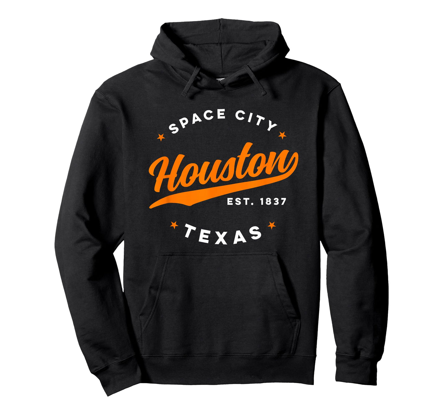 Vintage Houston Texas Space City Orange Text T-Shirt