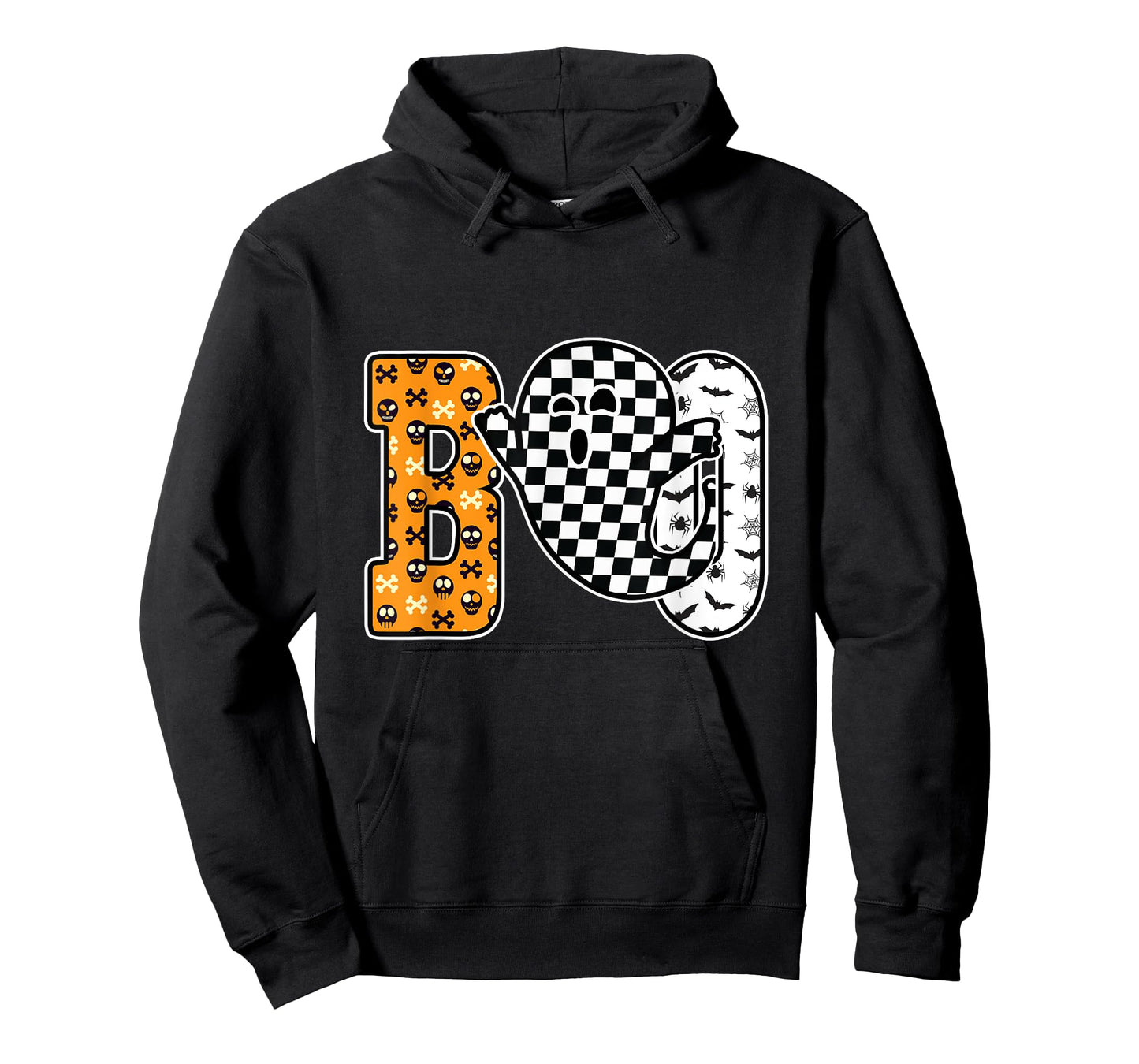 Y2K Halloween Boo with Checkered Ghost Design T-Shirt