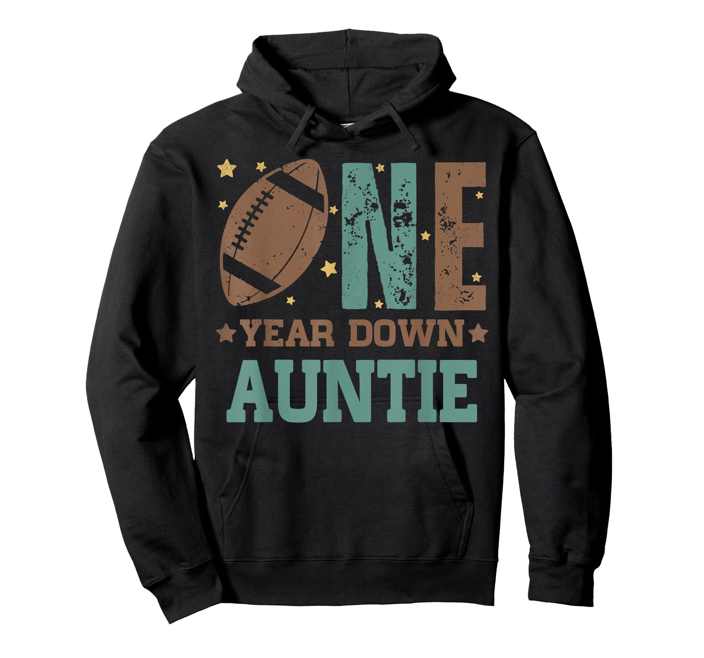 Auntie of the 1 Year old Football 1st Year Down Birthday T-Shirt