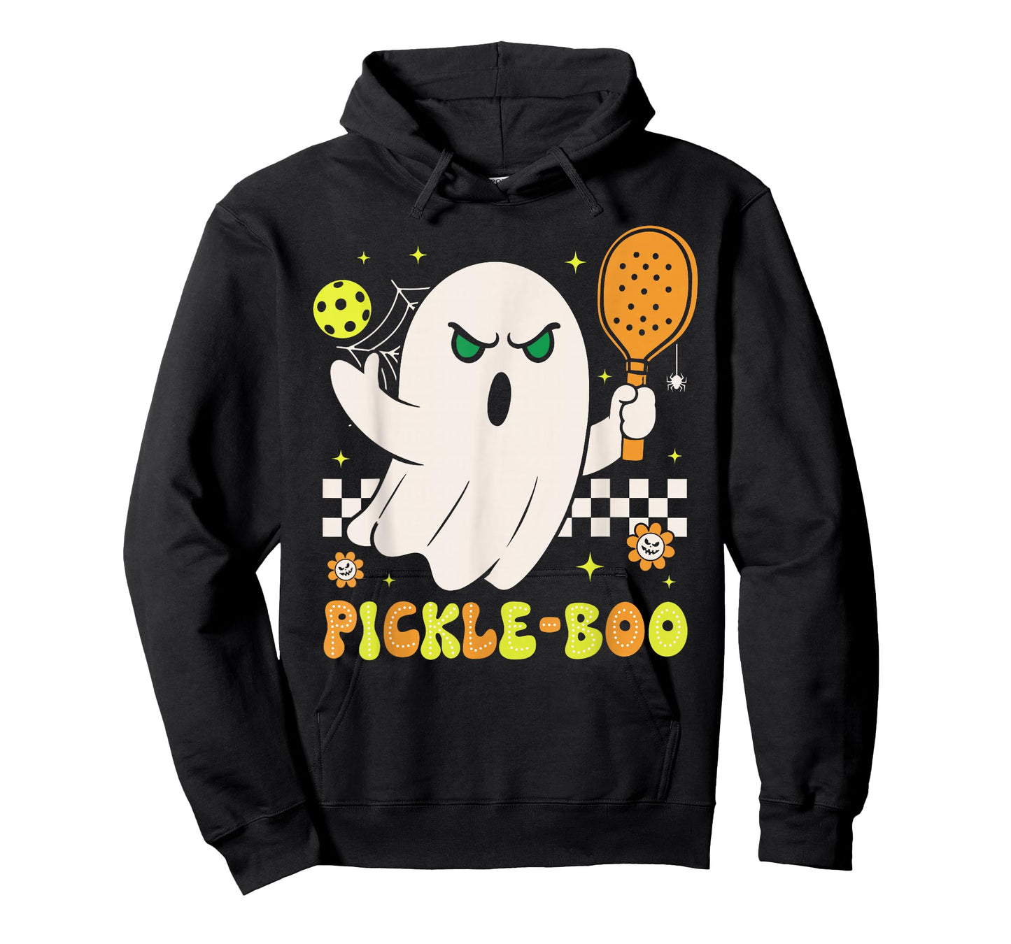 Groovy Halloween Pickleball Pickle Boo Ghost Men Women Kids T-Shirt