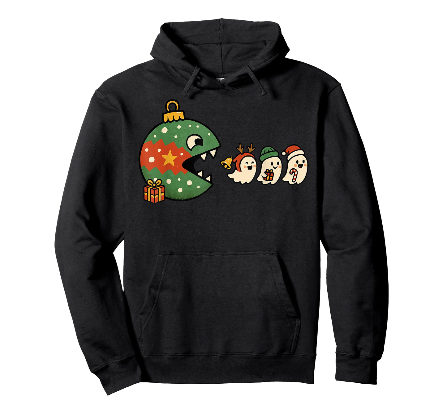 Funny Ornament Eating Holiday Ghosts Gamers Christmas T-Shirt