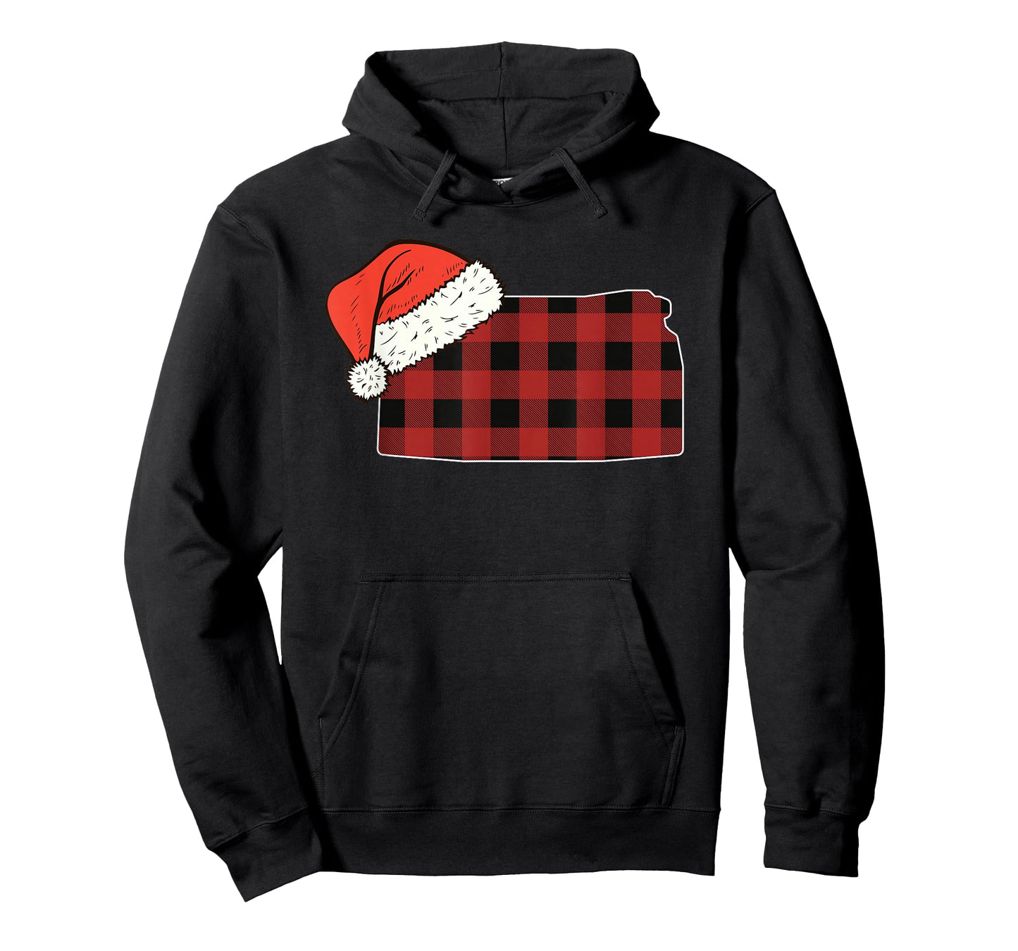 Kansas Plaid Christmas Santa Hat Holiday Matching Design T-Shirt
