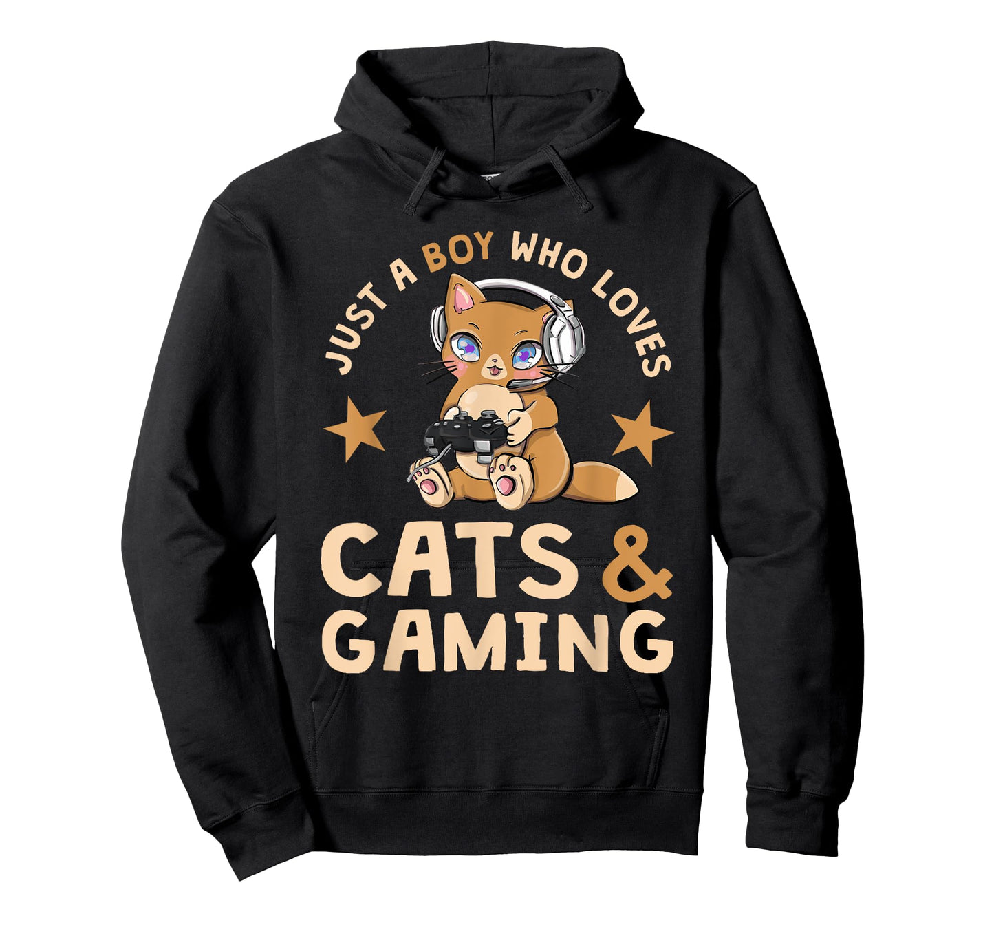 Just A Boy Who Loves Cats And Gaming Cute Gamer Cat T-Shirt