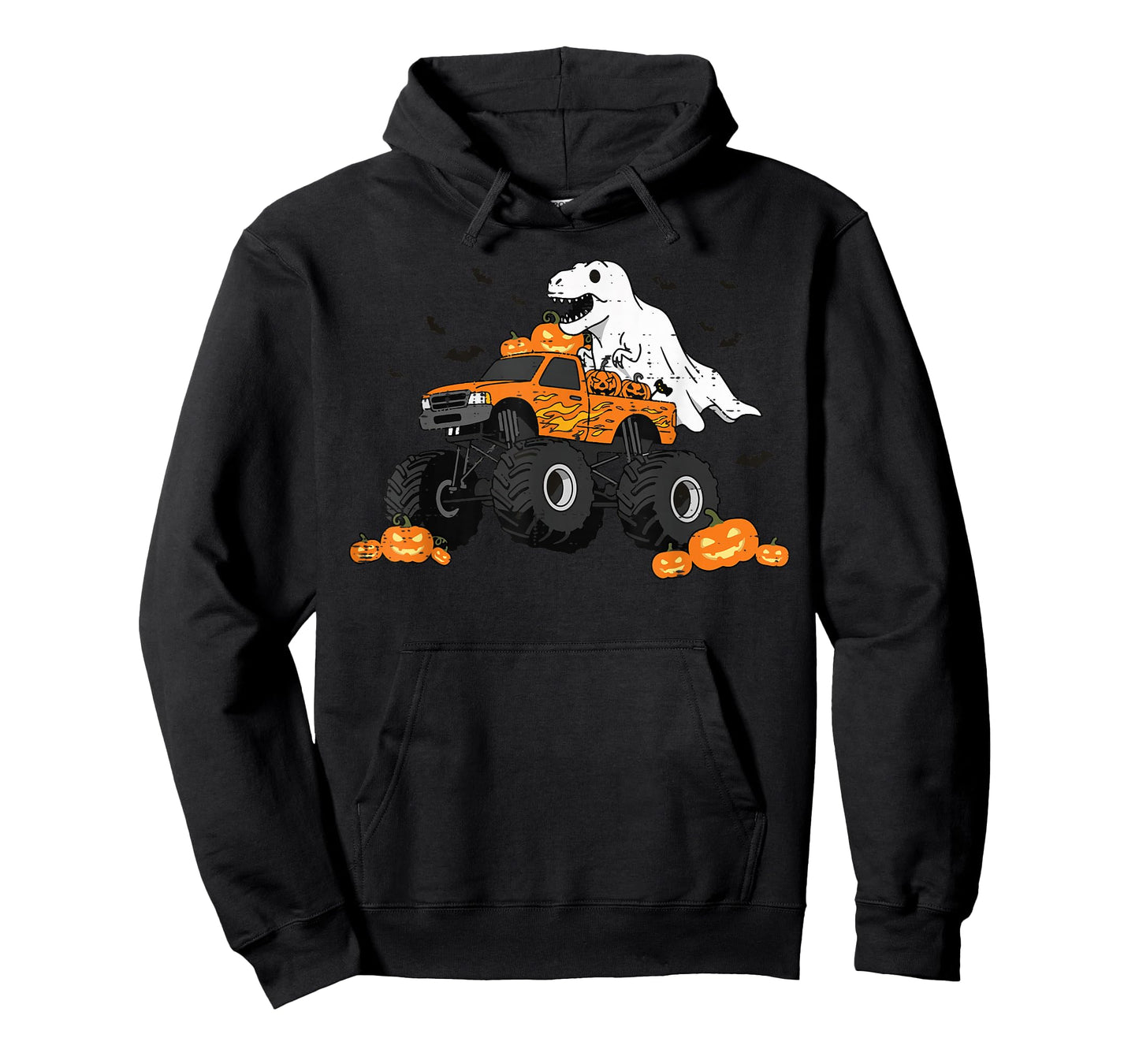 Halloween Dino On Monster Truck Costume Toddler Boys Kids T-Shirt