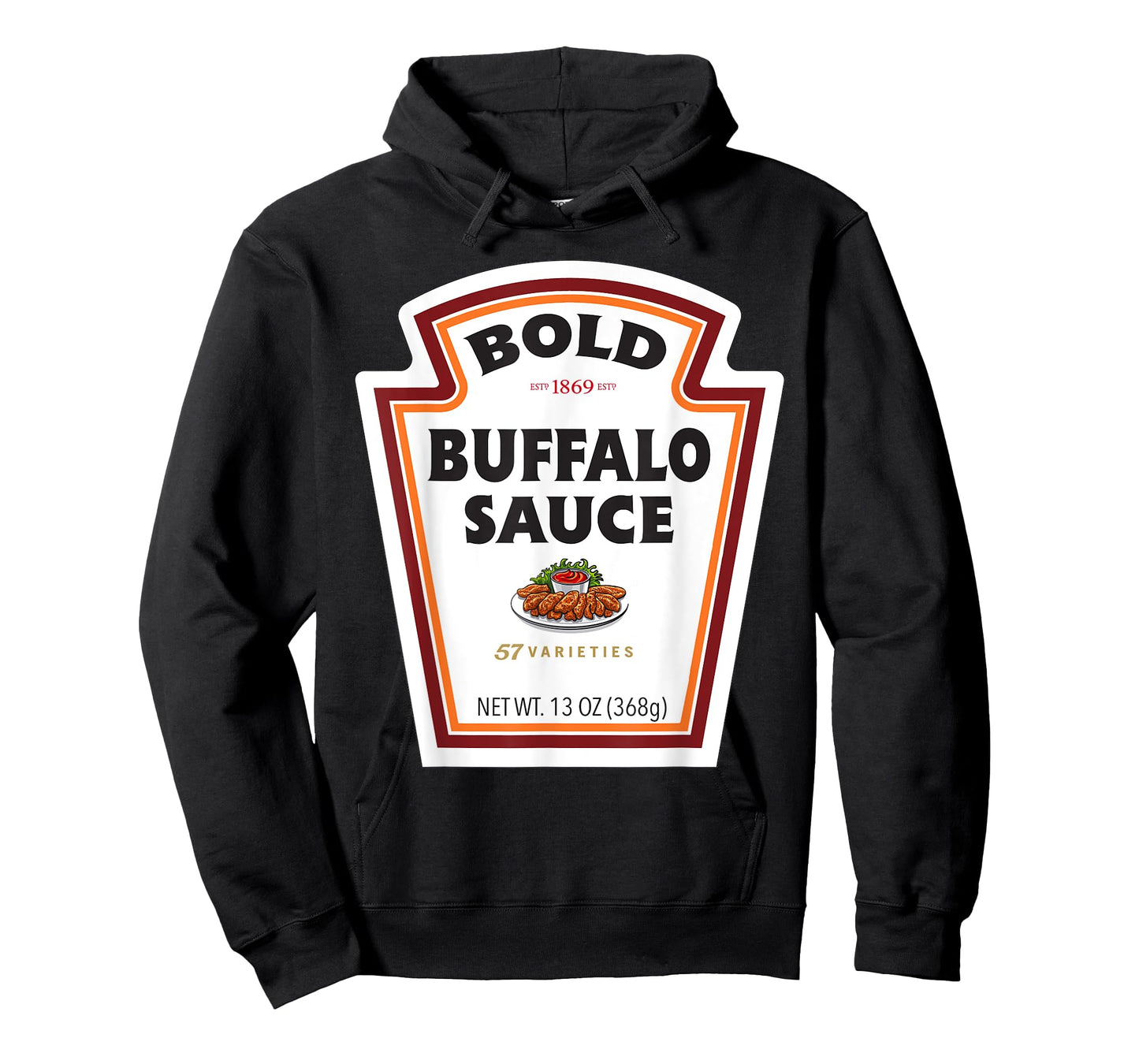 Bold Buffalo Sauce Bottle Label Funny Halloween Costume T-Shirt