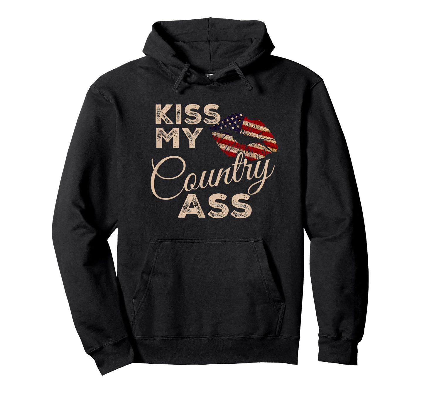 Kiss My Country Ass, Patriotic Grunge Flag Lips T-Shirt