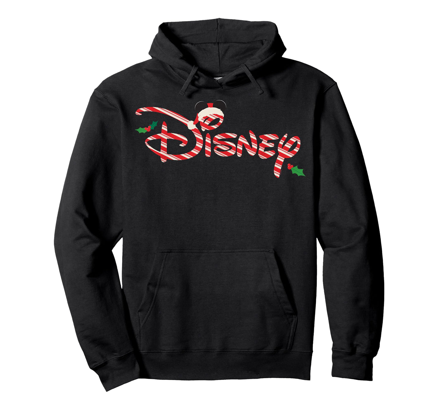Disney Christmas Candy Cane Script Logo Holiday Trip T-Shirt