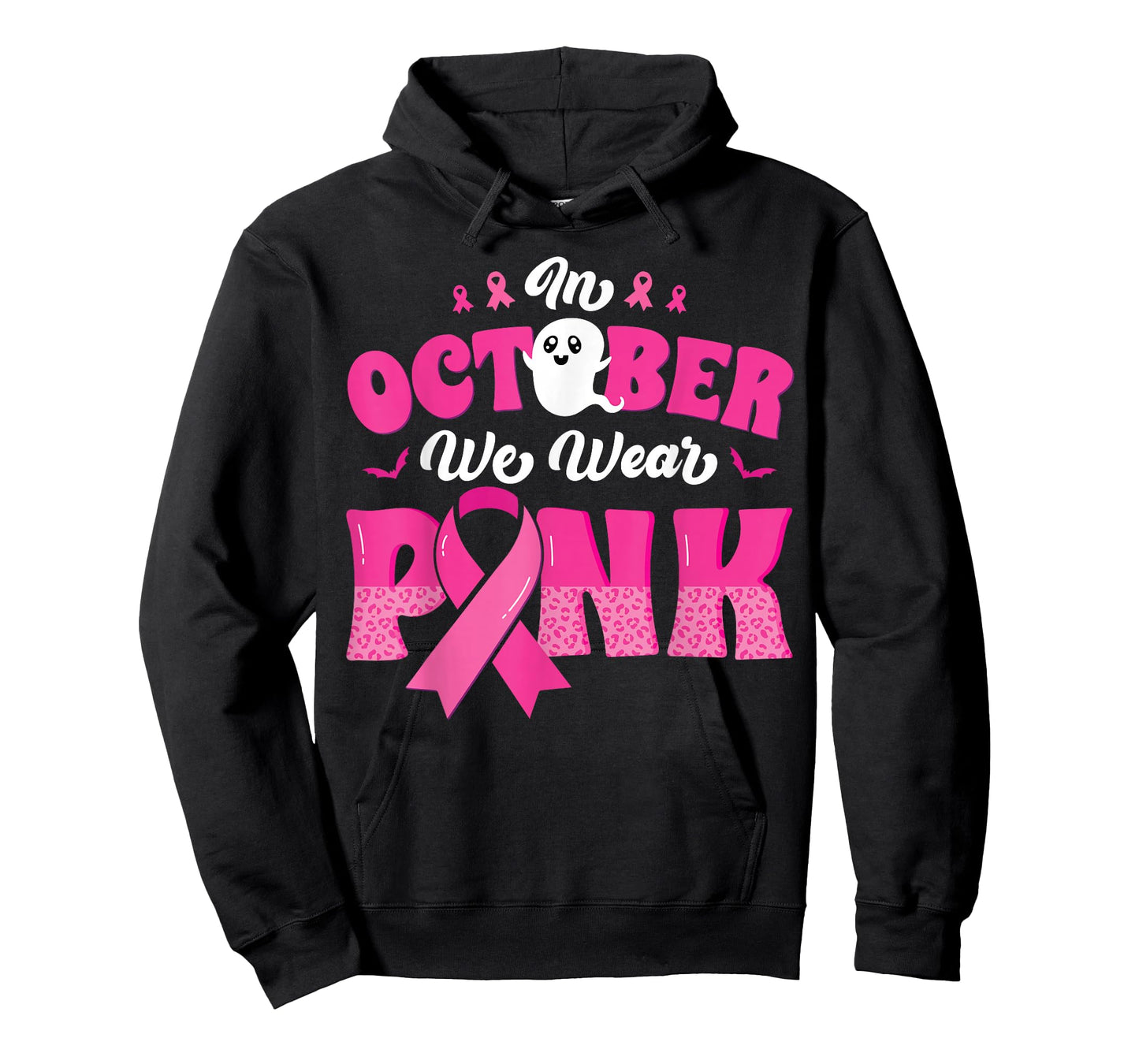 In October We Wear Pink Ghost Breast Cancer Awareness T-Shirt