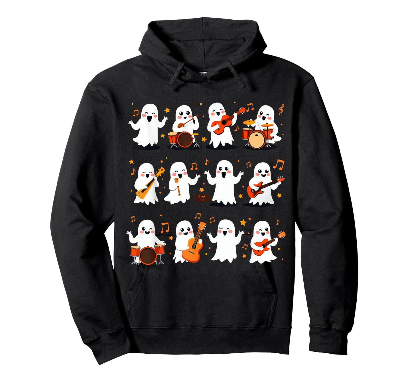 Halloween Ghost Music Teacher Playing Instruments T-Shirt