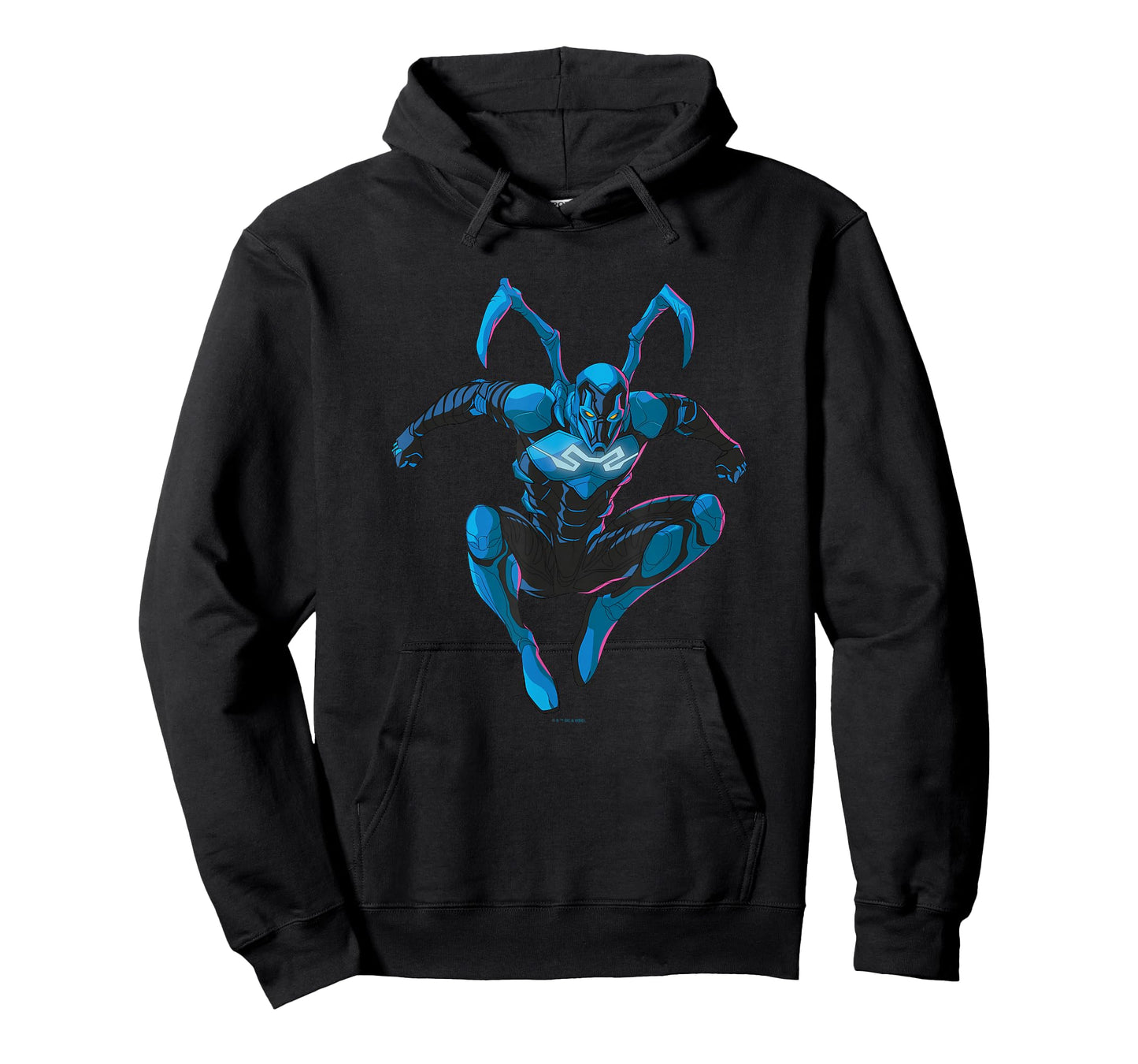 Blue Beetle Jumping Into Action Super Hero Pose Portrait T-Shirt