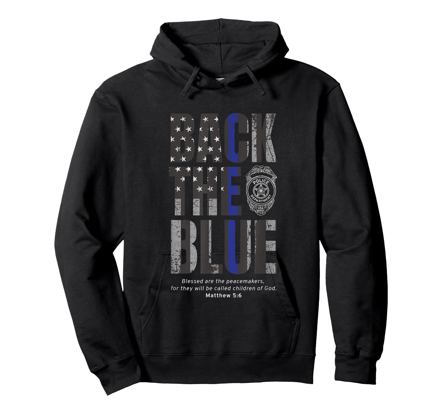 Back the Blue Thin Blue Line Flag Patriotic Police T-Shirt